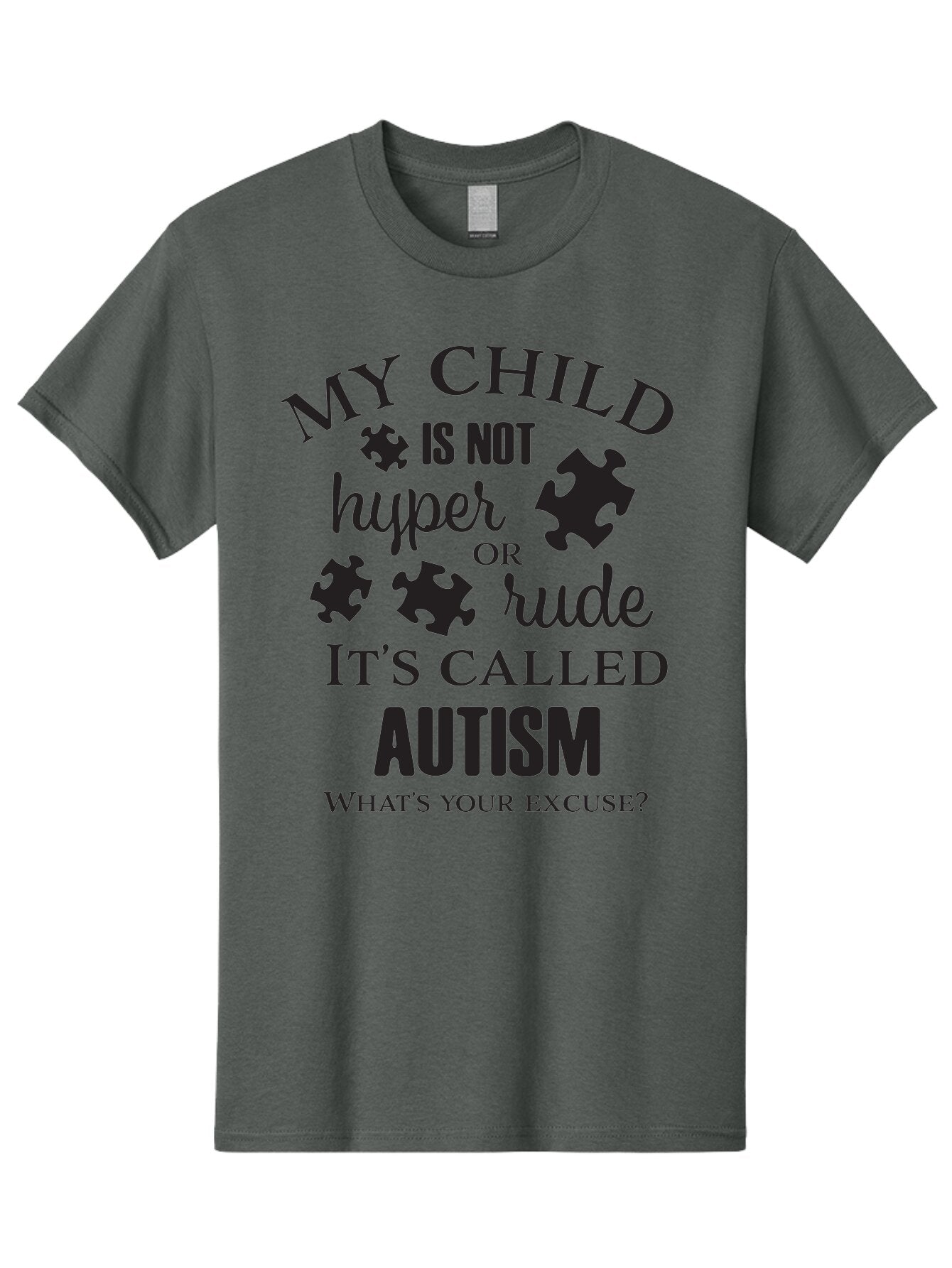 My-Child-Is-Not-Hyper-Or-Rude-It-S-Called-Autism Men'S Graphic Tee, 100% Cotton, Comfortable Casual Summer Wear, Machine Washable, Autism Awareness, Autism Acceptance, Neurodiversity, Autism Support, Puzzle Piece, Autism Quotes, Aad036 9