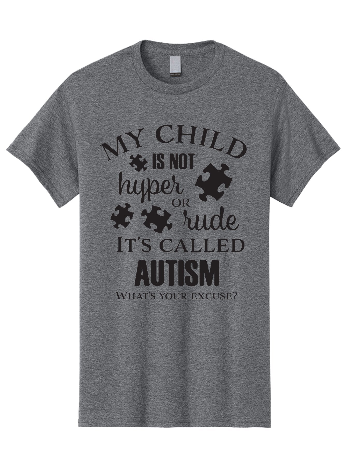 My-Child-Is-Not-Hyper-Or-Rude-It-S-Called-Autism Men'S Graphic Tee, 100% Cotton, Comfortable Casual Summer Wear, Machine Washable, Autism Awareness, Autism Acceptance, Neurodiversity, Autism Support, Puzzle Piece, Autism Quotes, Aad036 3