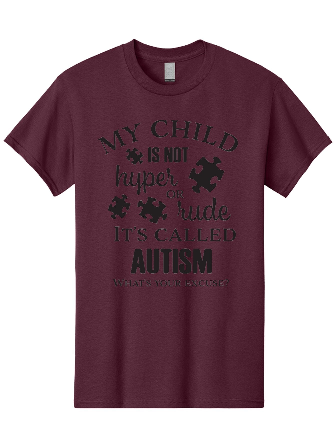 My-Child-Is-Not-Hyper-Or-Rude-It-S-Called-Autism Men'S Graphic Tee, 100% Cotton, Comfortable Casual Summer Wear, Machine Washable, Autism Awareness, Autism Acceptance, Neurodiversity, Autism Support, Puzzle Piece, Autism Quotes, Aad036 7