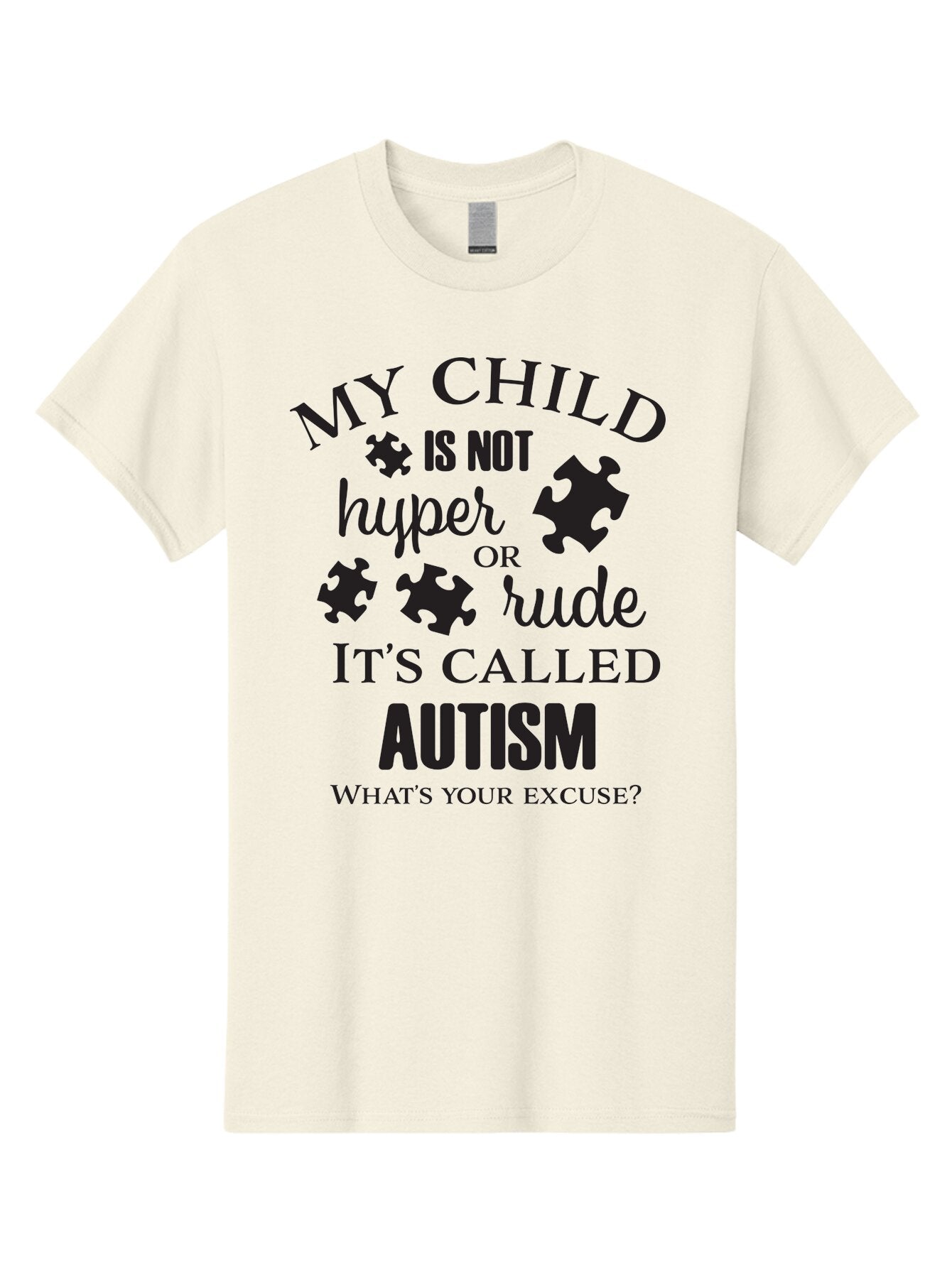 My-Child-Is-Not-Hyper-Or-Rude-It-S-Called-Autism Men'S Graphic Tee, 100% Cotton, Comfortable Casual Summer Wear, Machine Washable, Autism Awareness, Autism Acceptance, Neurodiversity, Autism Support, Puzzle Piece, Autism Quotes, Aad036 13
