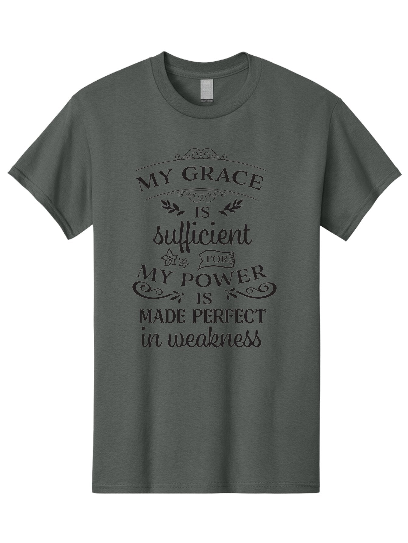 My-Grace-Is-Sufficient-1 Men'S Graphic Tee, 100% Cotton, Comfortable Casual Summer Wear, Machine Washable, Inspirational Quote, Motivational Words, Faith-Based Message, Inner Strength, Bible Verse, Spiritual Growth, Perseverance Aad037 9