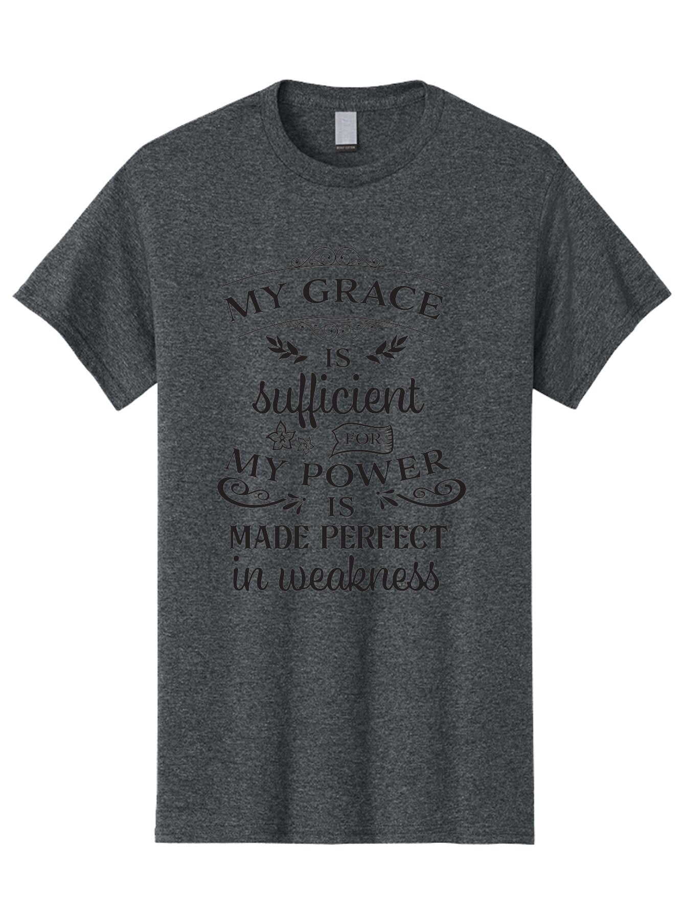 My-Grace-Is-Sufficient-1 Men'S Graphic Tee, 100% Cotton, Comfortable Casual Summer Wear, Machine Washable, Inspirational Quote, Motivational Words, Faith-Based Message, Inner Strength, Bible Verse, Spiritual Growth, Perseverance Aad037 14