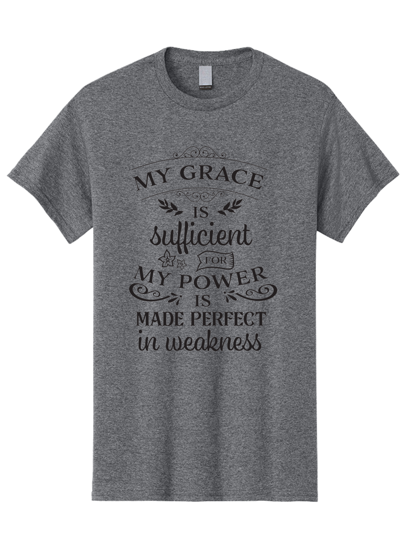 My-Grace-Is-Sufficient-1 Men'S Graphic Tee, 100% Cotton, Comfortable Casual Summer Wear, Machine Washable, Inspirational Quote, Motivational Words, Faith-Based Message, Inner Strength, Bible Verse, Spiritual Growth, Perseverance Aad037 29