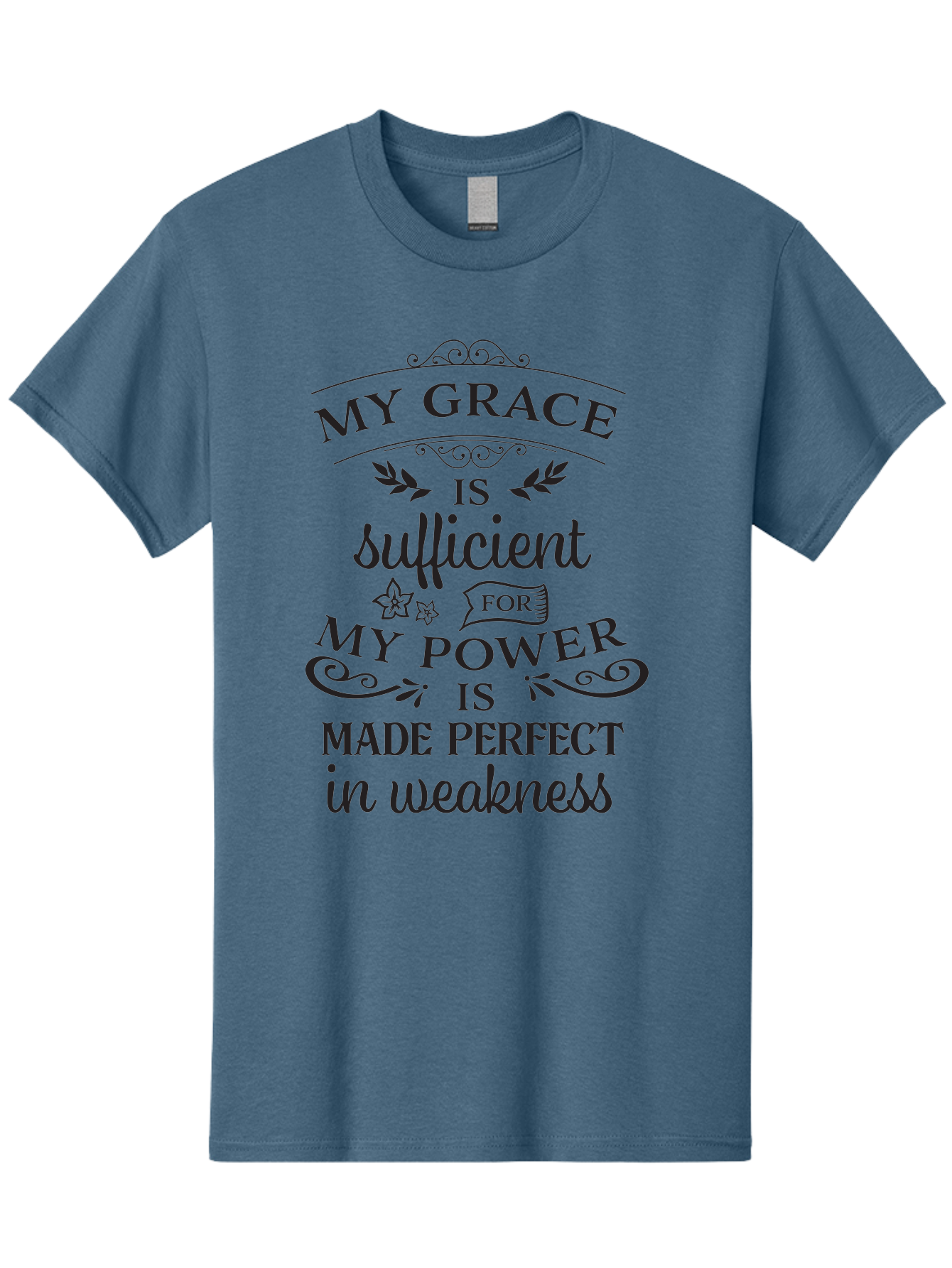 My-Grace-Is-Sufficient-1 Men'S Graphic Tee, 100% Cotton, Comfortable Casual Summer Wear, Machine Washable, Inspirational Quote, Motivational Words, Faith-Based Message, Inner Strength, Bible Verse, Spiritual Growth, Perseverance Aad037 25