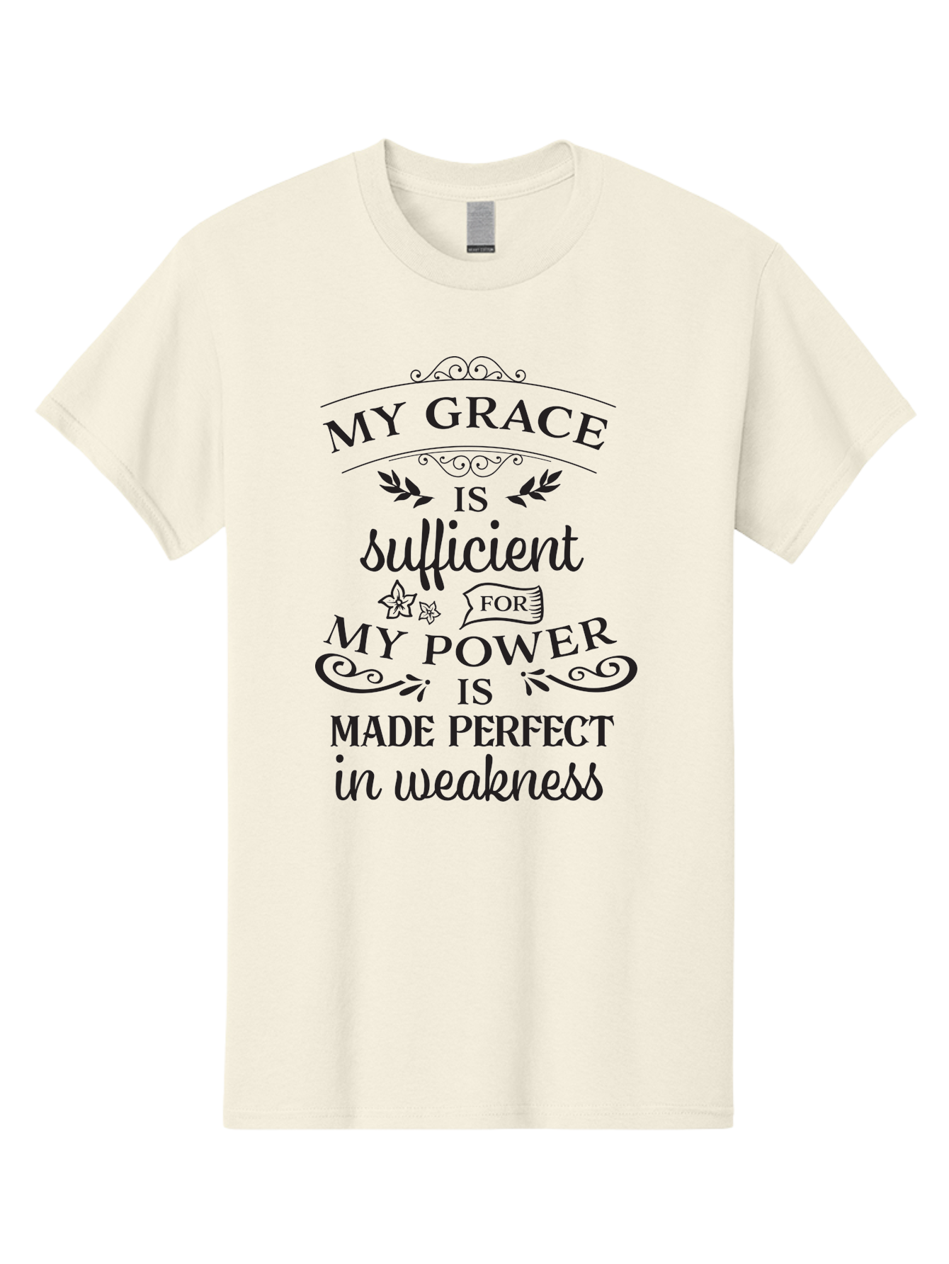 My-Grace-Is-Sufficient-1 Men'S Graphic Tee, 100% Cotton, Comfortable Casual Summer Wear, Machine Washable, Inspirational Quote, Motivational Words, Faith-Based Message, Inner Strength, Bible Verse, Spiritual Growth, Perseverance Aad037 17