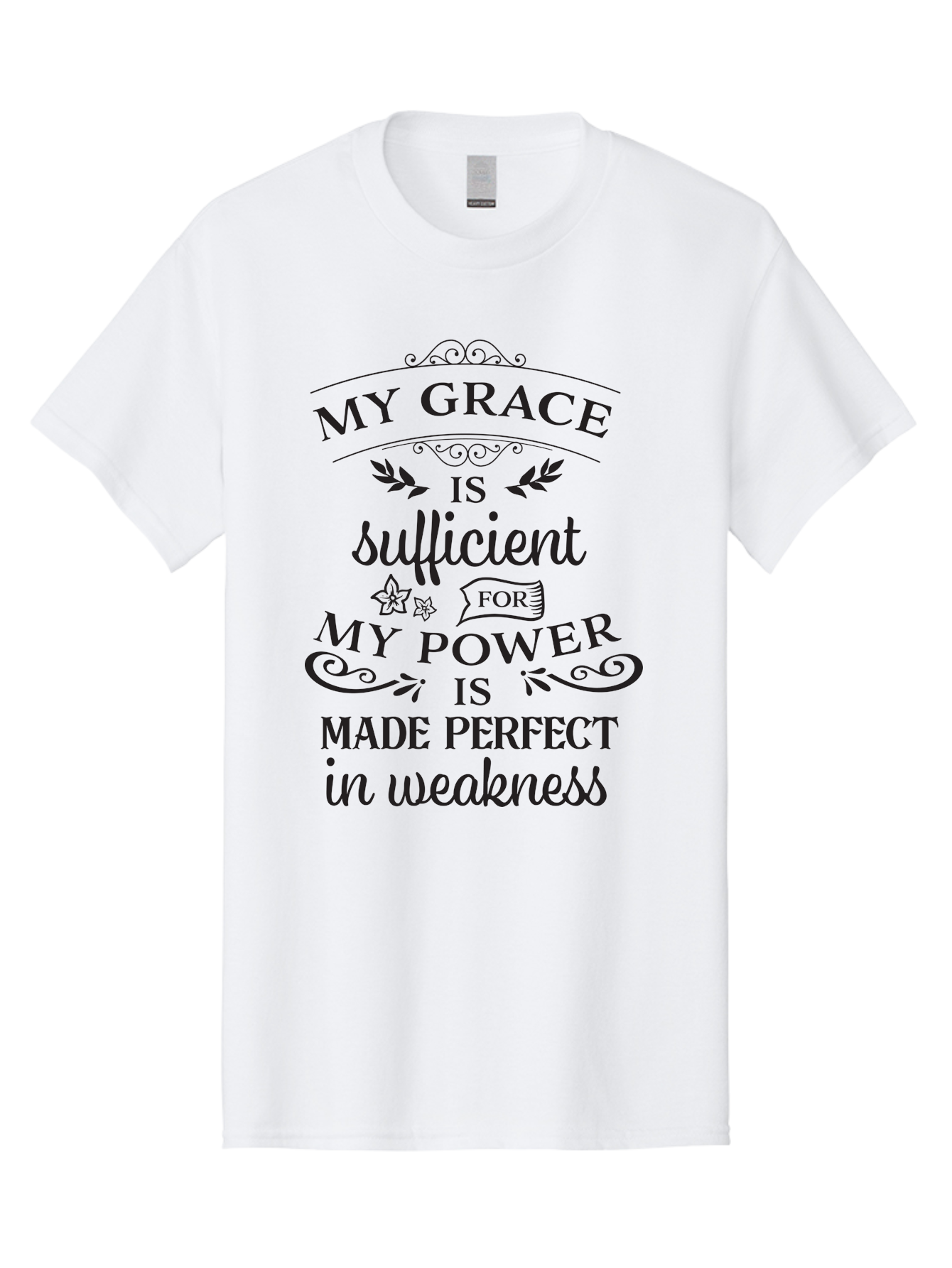 My-Grace-Is-Sufficient-1 Men'S Graphic Tee, 100% Cotton, Comfortable Casual Summer Wear, Machine Washable, Inspirational Quote, Motivational Words, Faith-Based Message, Inner Strength, Bible Verse, Spiritual Growth, Perseverance Aad037 11