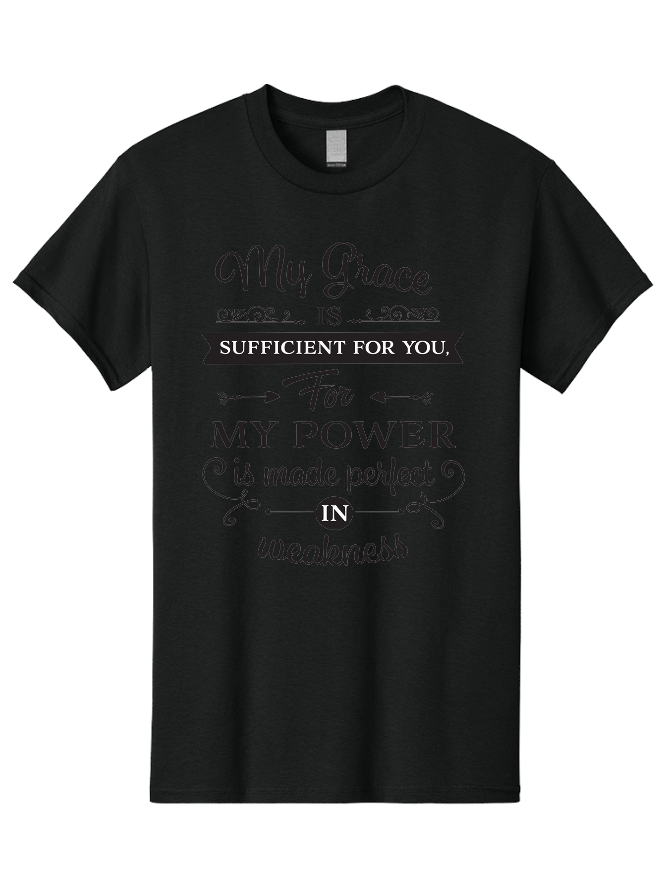 My-Grace-Is-Sufficient Men'S Graphic Tee, 100% Cotton, Comfortable Casual Summer Wear, Machine Washable, Inspirational Quote, Motivational Words, Faith-Based Message, Spiritual Guidance, Encouraging Scripture, Divine Love, Sacred Text, Aad038 25