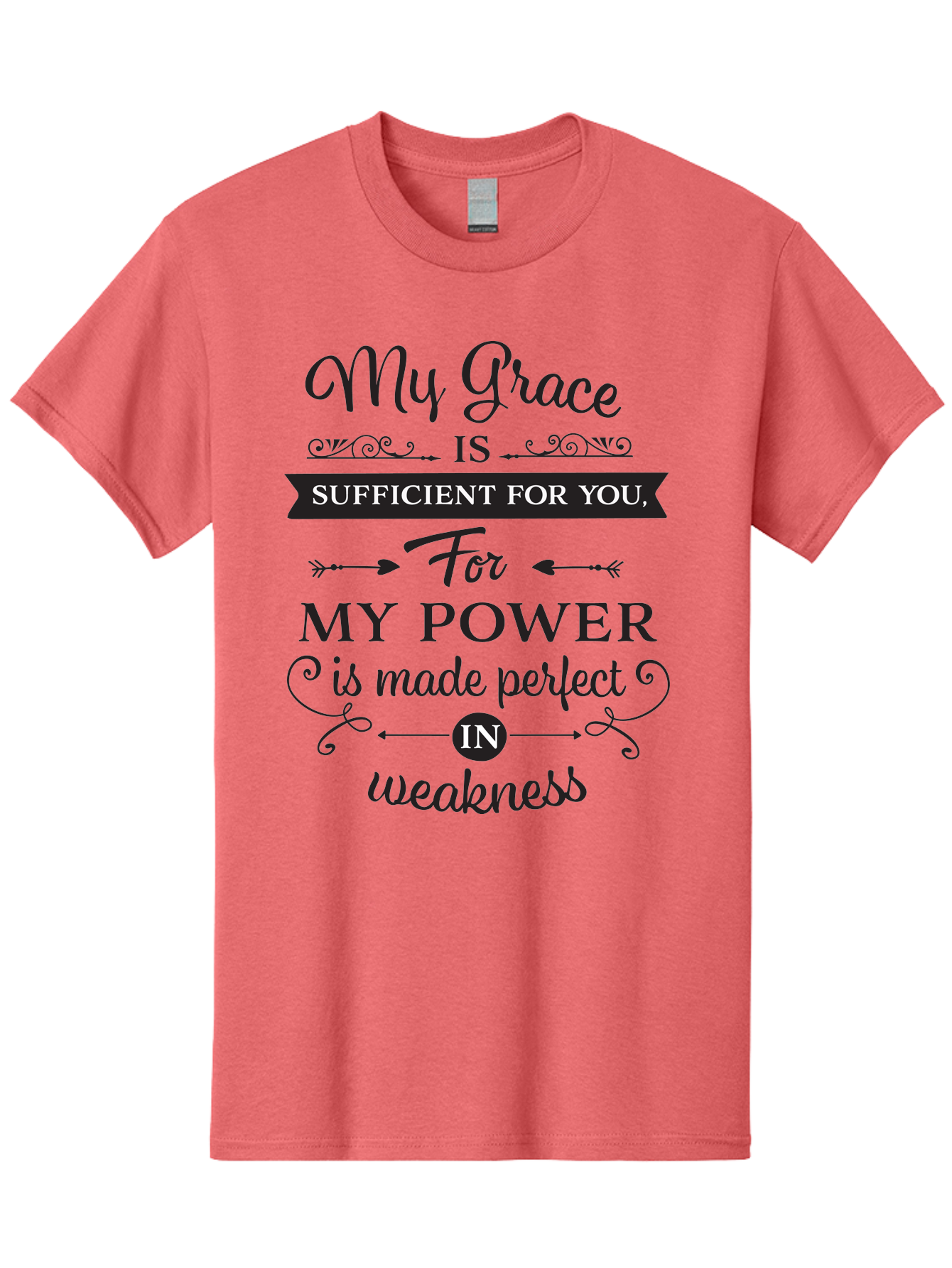 My-Grace-Is-Sufficient Men'S Graphic Tee, 100% Cotton, Comfortable Casual Summer Wear, Machine Washable, Inspirational Quote, Motivational Words, Faith-Based Message, Spiritual Guidance, Encouraging Scripture, Divine Love, Sacred Text, Aad038 23