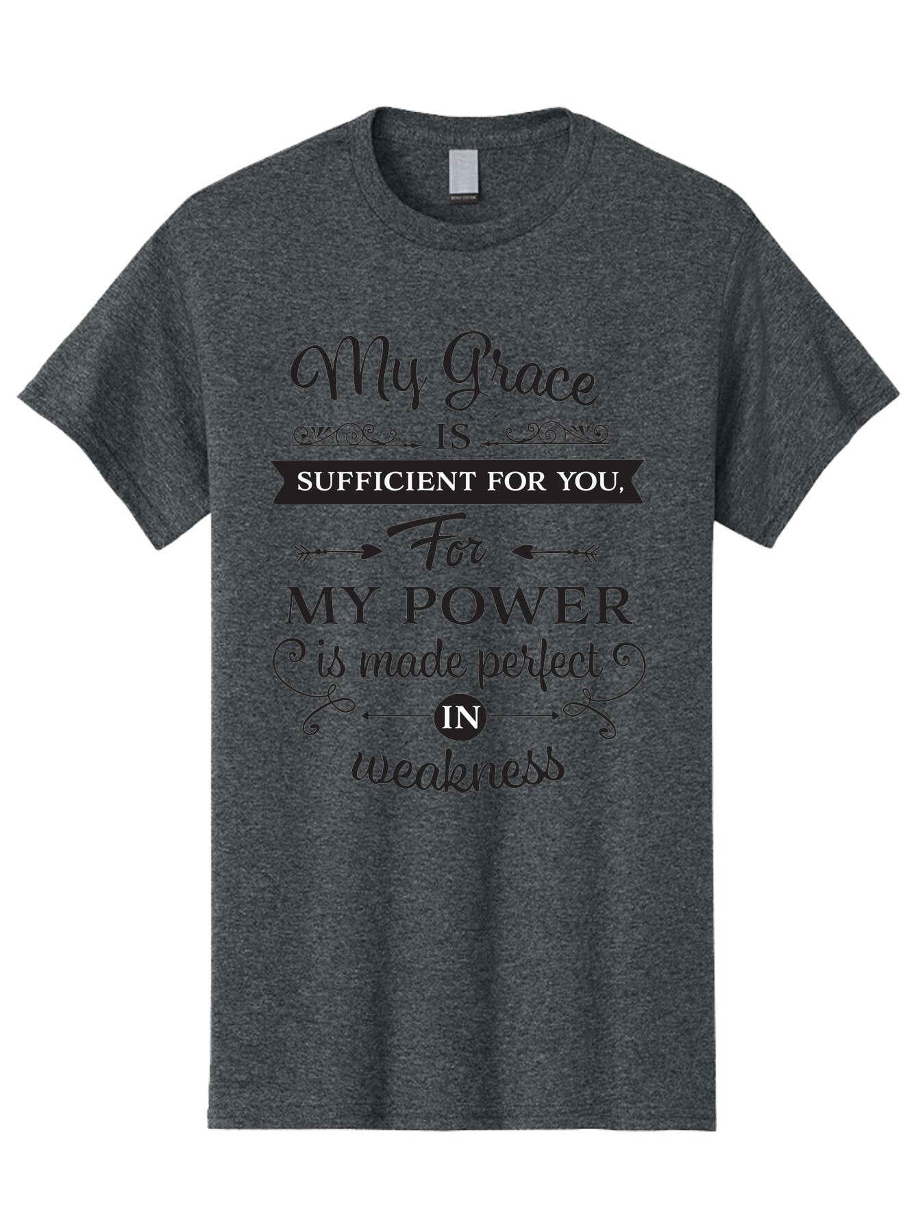 My-Grace-Is-Sufficient Men'S Graphic Tee, 100% Cotton, Comfortable Casual Summer Wear, Machine Washable, Inspirational Quote, Motivational Words, Faith-Based Message, Spiritual Guidance, Encouraging Scripture, Divine Love, Sacred Text, Aad038 15
