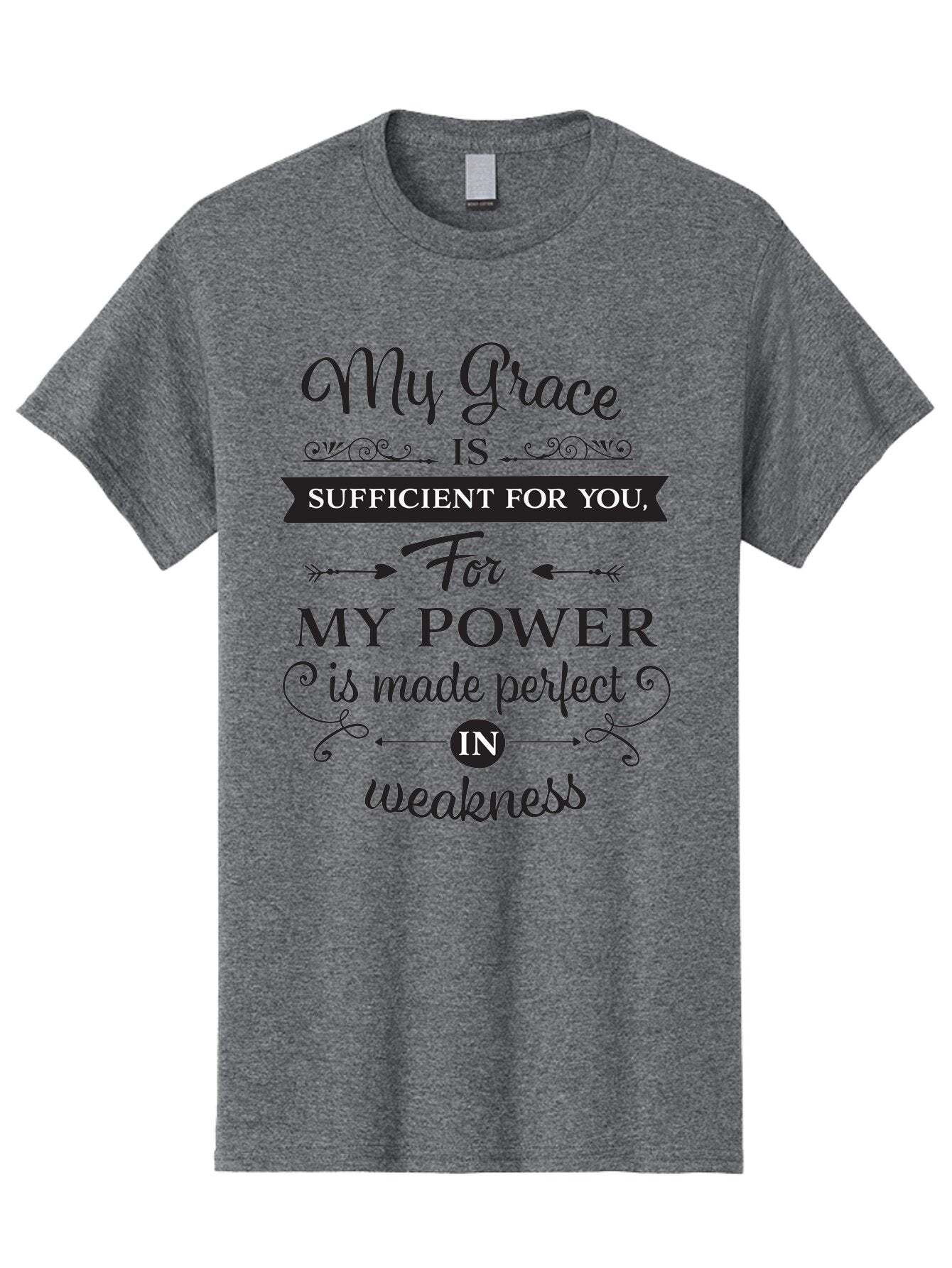 My-Grace-Is-Sufficient Men'S Graphic Tee, 100% Cotton, Comfortable Casual Summer Wear, Machine Washable, Inspirational Quote, Motivational Words, Faith-Based Message, Spiritual Guidance, Encouraging Scripture, Divine Love, Sacred Text, Aad038 6