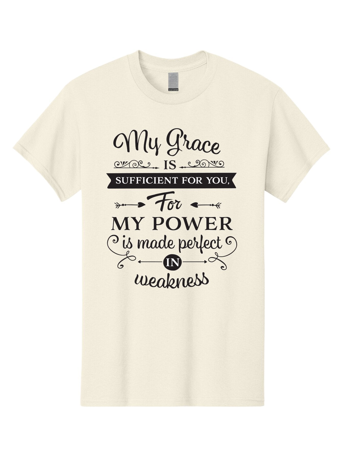 My-Grace-Is-Sufficient Men'S Graphic Tee, 100% Cotton, Comfortable Casual Summer Wear, Machine Washable, Inspirational Quote, Motivational Words, Faith-Based Message, Spiritual Guidance, Encouraging Scripture, Divine Love, Sacred Text, Aad038 3