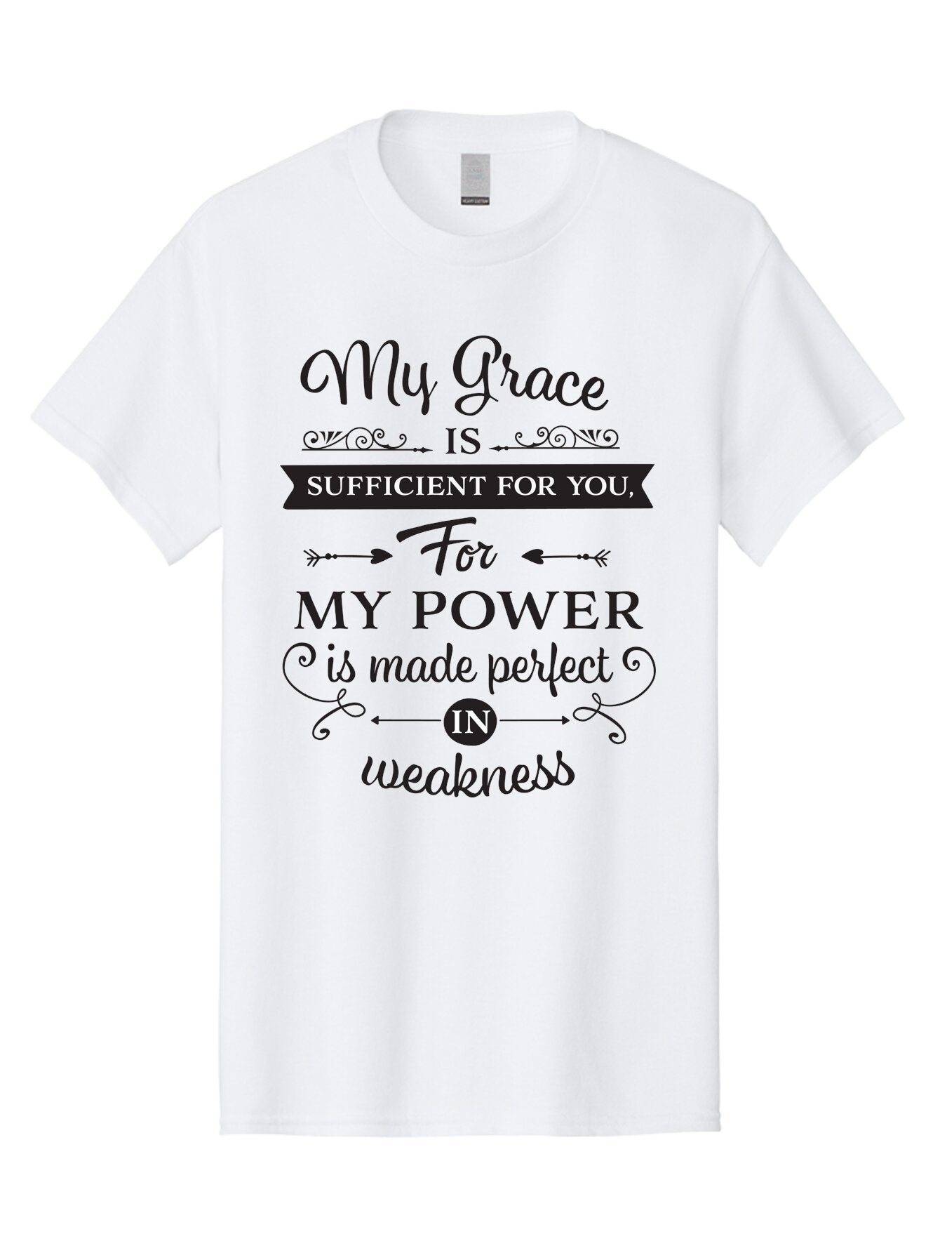 My-Grace-Is-Sufficient Men'S Graphic Tee, 100% Cotton, Comfortable Casual Summer Wear, Machine Washable, Inspirational Quote, Motivational Words, Faith-Based Message, Spiritual Guidance, Encouraging Scripture, Divine Love, Sacred Text, Aad038 14