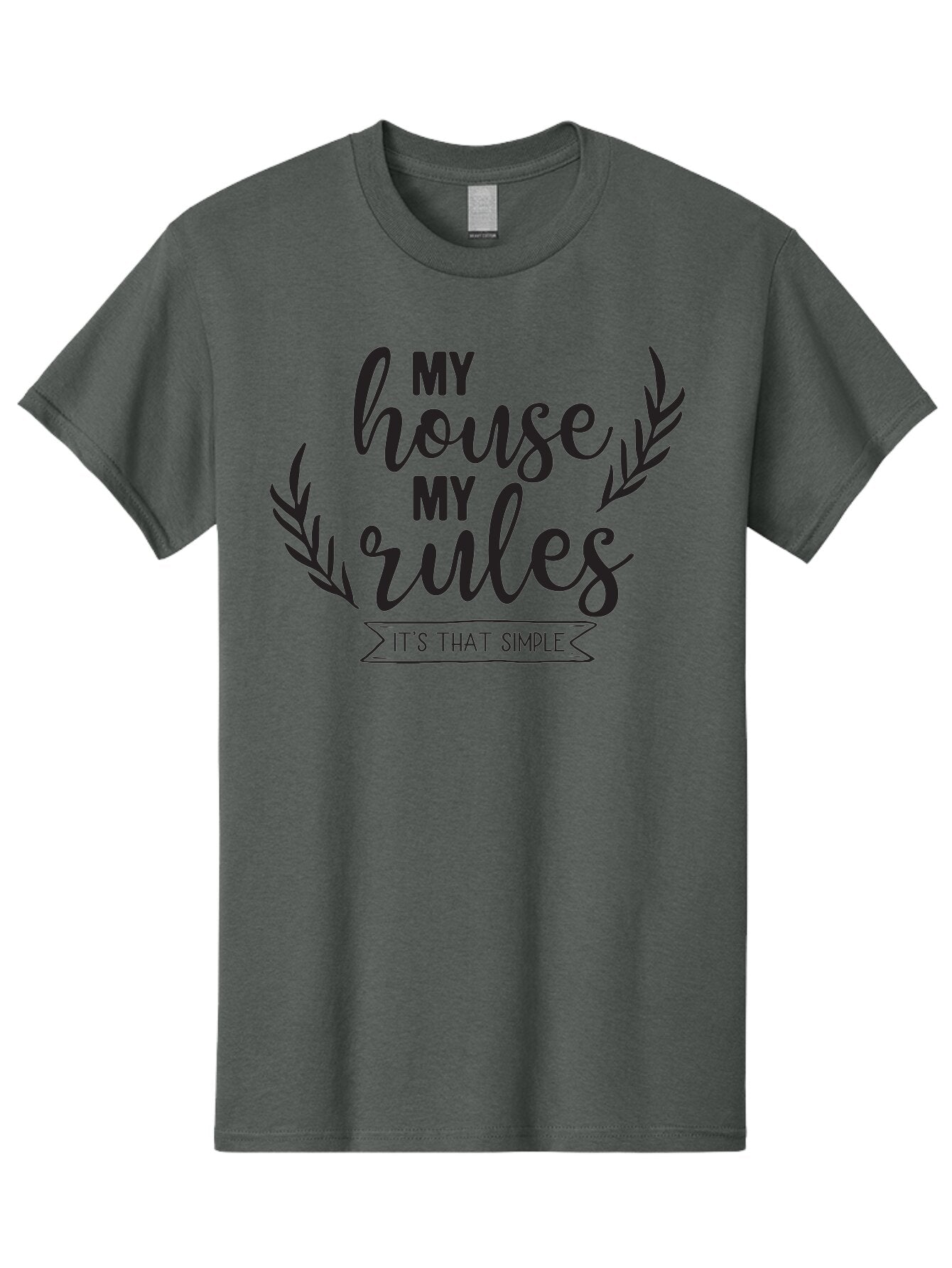 My-House-My-Rules Men'S Graphic Tee, 100% Cotton, Comfortable Casual Summer Wear, Machine Washable, House Rules, Simple Living, Home Decor, Wall Art, Inspirational Quotes, Motivational Phrases, Home Sweet Home, Positive Vibes Aad040 6