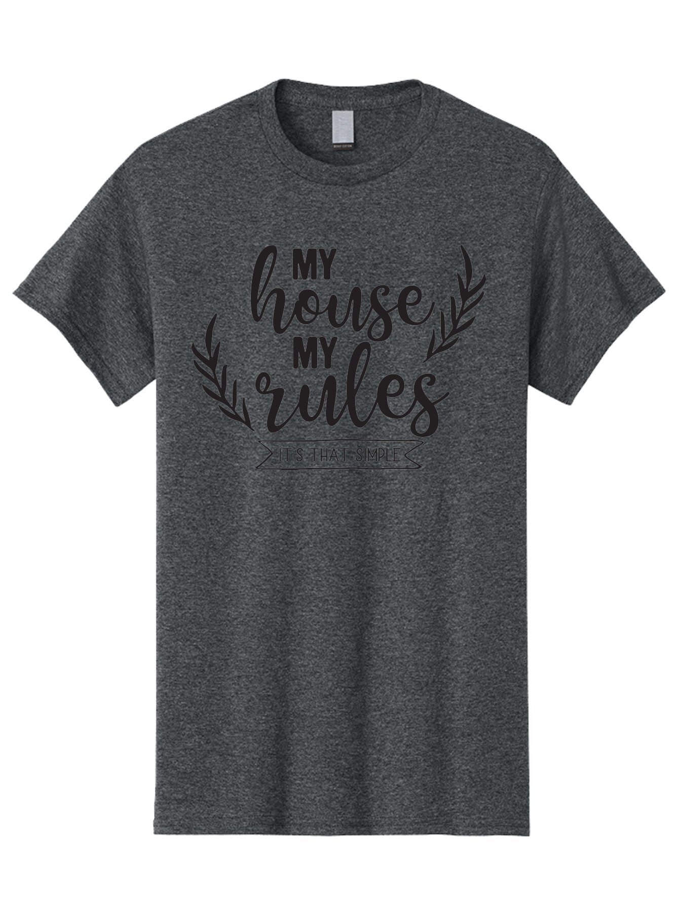 My-House-My-Rules Men'S Graphic Tee, 100% Cotton, Comfortable Casual Summer Wear, Machine Washable, House Rules, Simple Living, Home Decor, Wall Art, Inspirational Quotes, Motivational Phrases, Home Sweet Home, Positive Vibes Aad040 11