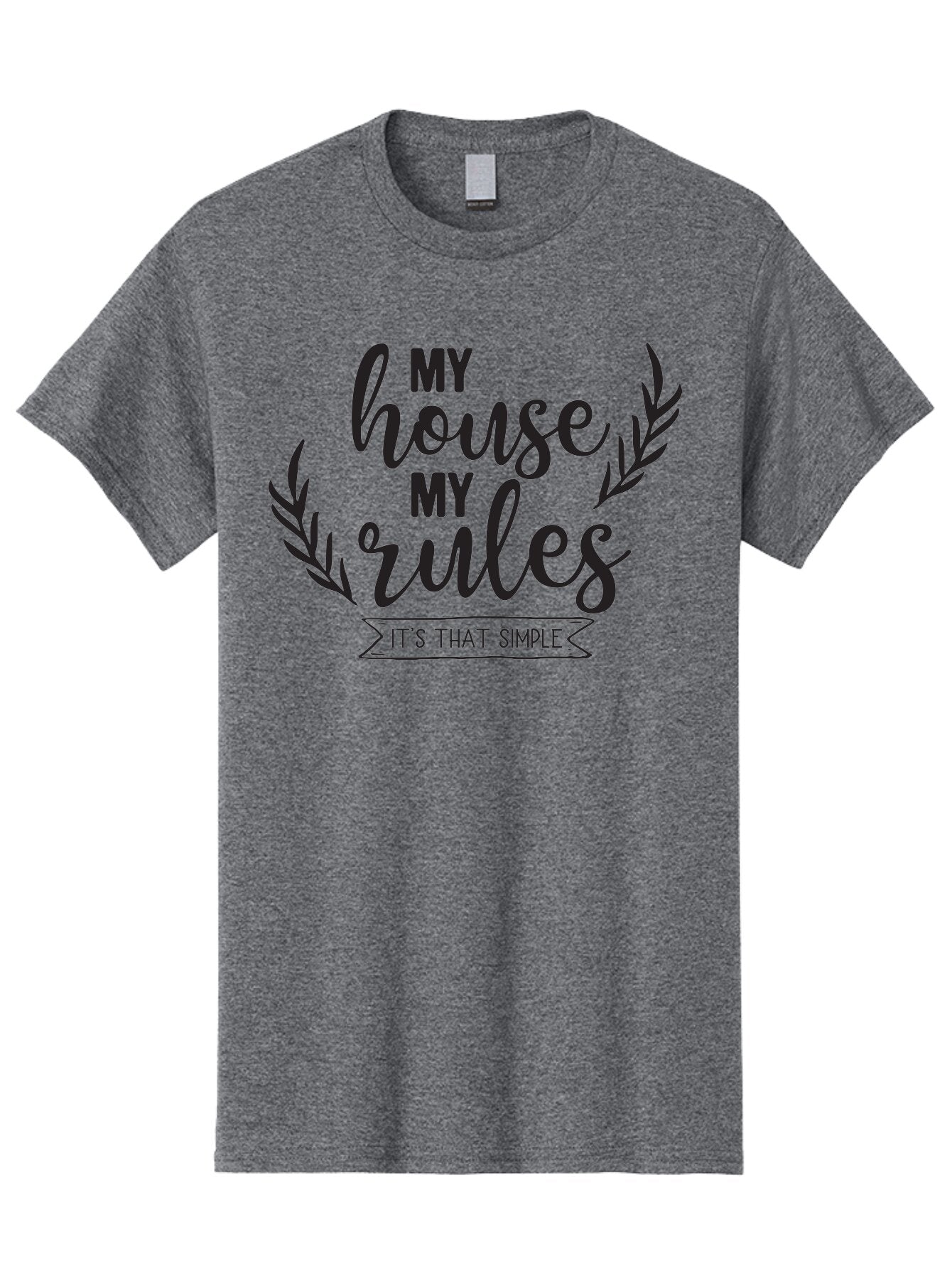My-House-My-Rules Men'S Graphic Tee, 100% Cotton, Comfortable Casual Summer Wear, Machine Washable, House Rules, Simple Living, Home Decor, Wall Art, Inspirational Quotes, Motivational Phrases, Home Sweet Home, Positive Vibes Aad040 15