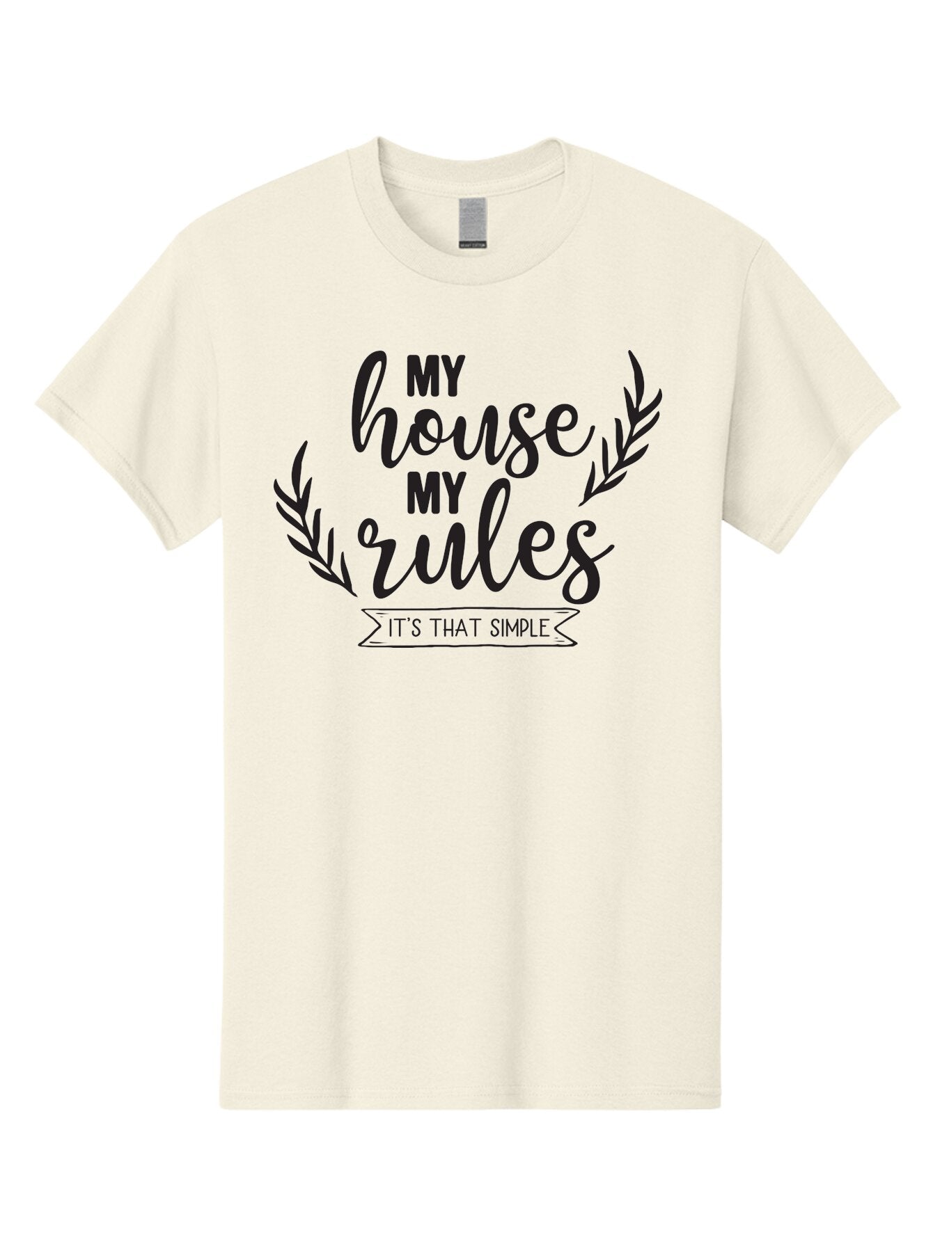 My-House-My-Rules Men'S Graphic Tee, 100% Cotton, Comfortable Casual Summer Wear, Machine Washable, House Rules, Simple Living, Home Decor, Wall Art, Inspirational Quotes, Motivational Phrases, Home Sweet Home, Positive Vibes Aad040 14