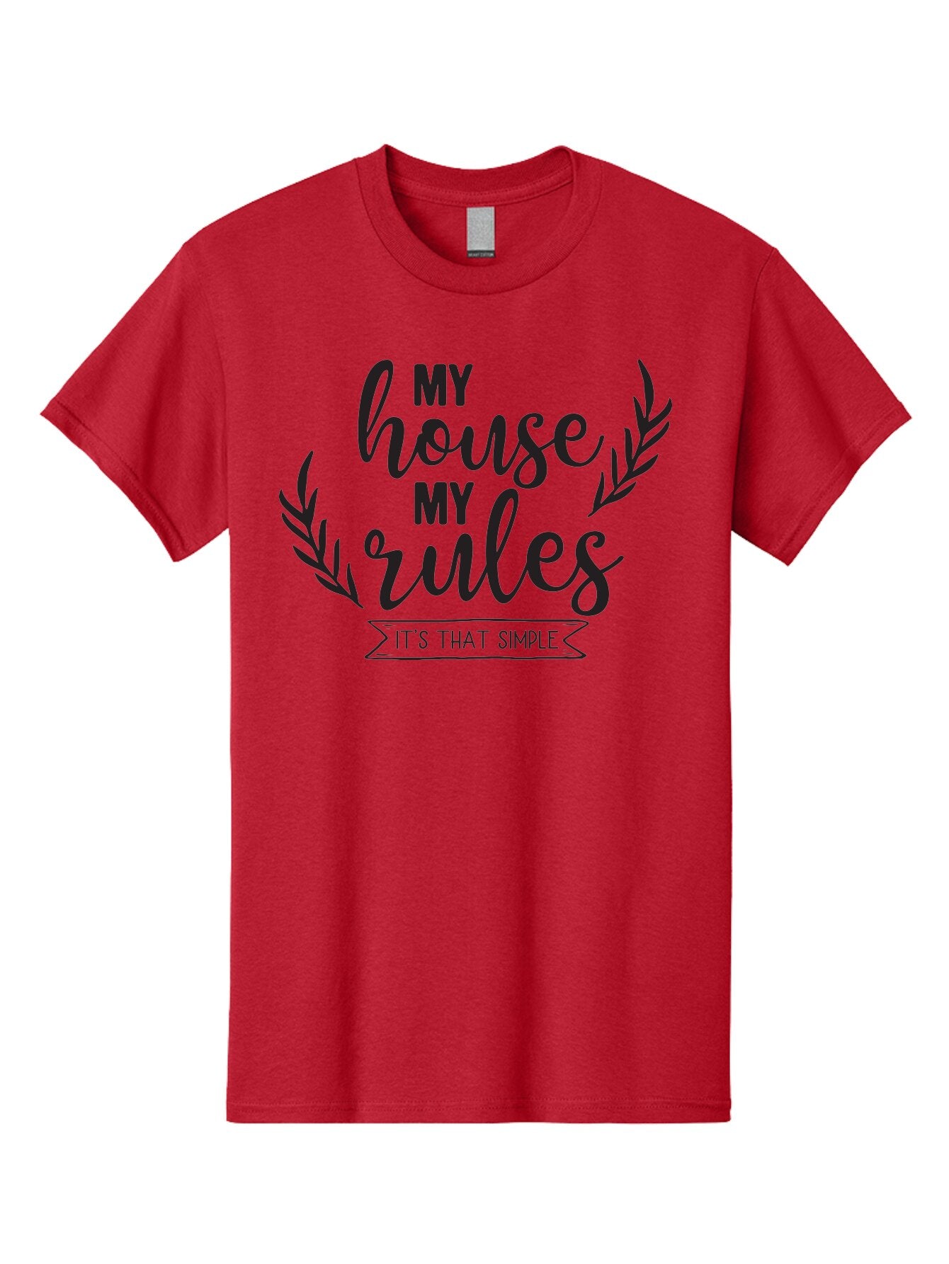 My-House-My-Rules Men'S Graphic Tee, 100% Cotton, Comfortable Casual Summer Wear, Machine Washable, House Rules, Simple Living, Home Decor, Wall Art, Inspirational Quotes, Motivational Phrases, Home Sweet Home, Positive Vibes Aad040 9