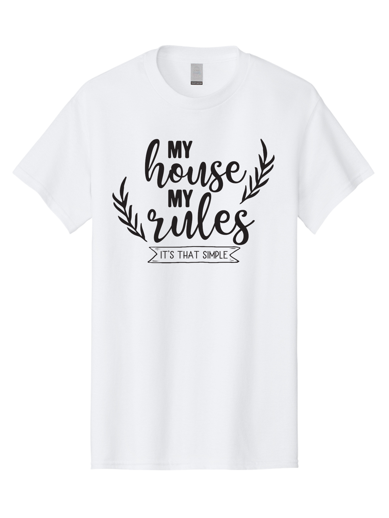 My-House-My-Rules Men'S Graphic Tee, 100% Cotton, Comfortable Casual Summer Wear, Machine Washable, House Rules, Simple Living, Home Decor, Wall Art, Inspirational Quotes, Motivational Phrases, Home Sweet Home, Positive Vibes Aad040 15