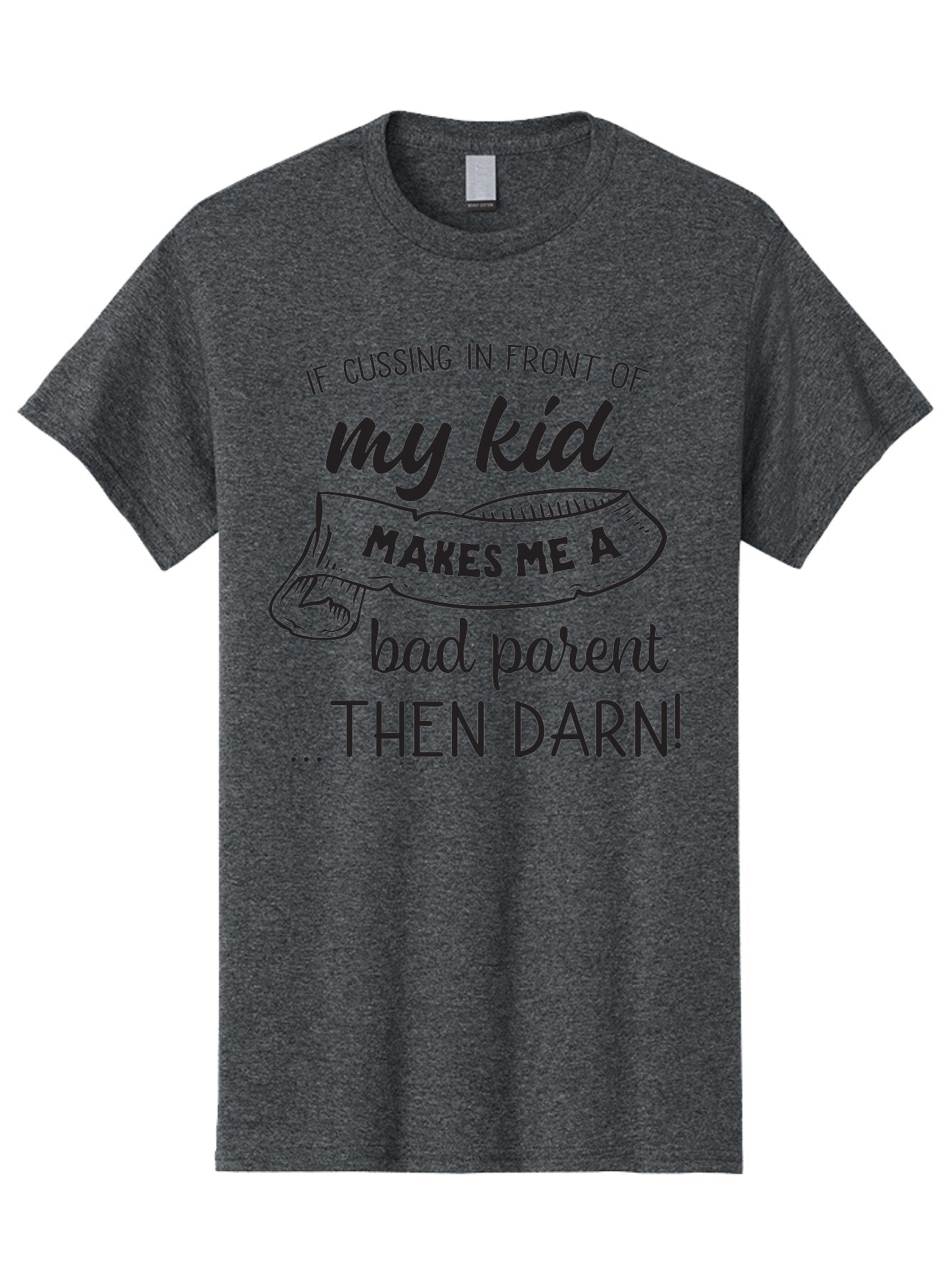 My-Kid Men'S Graphic Tee, 100% Cotton, Comfortable Casual Summer Wear, Machine Washable, Funny Parenting Quote, Humorous Saying, Sassy Mom Quote, Parenting Humor, Funny Slogan, Quote About Kids, Profanity In Parenting, Witty Phrase, Aad042 7