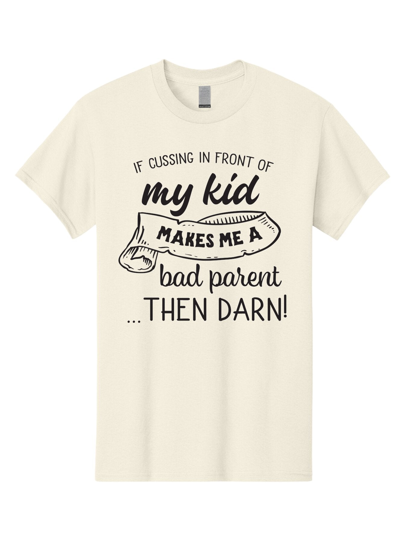 My-Kid Men'S Graphic Tee, 100% Cotton, Comfortable Casual Summer Wear, Machine Washable, Funny Parenting Quote, Humorous Saying, Sassy Mom Quote, Parenting Humor, Funny Slogan, Quote About Kids, Profanity In Parenting, Witty Phrase, Aad042 6