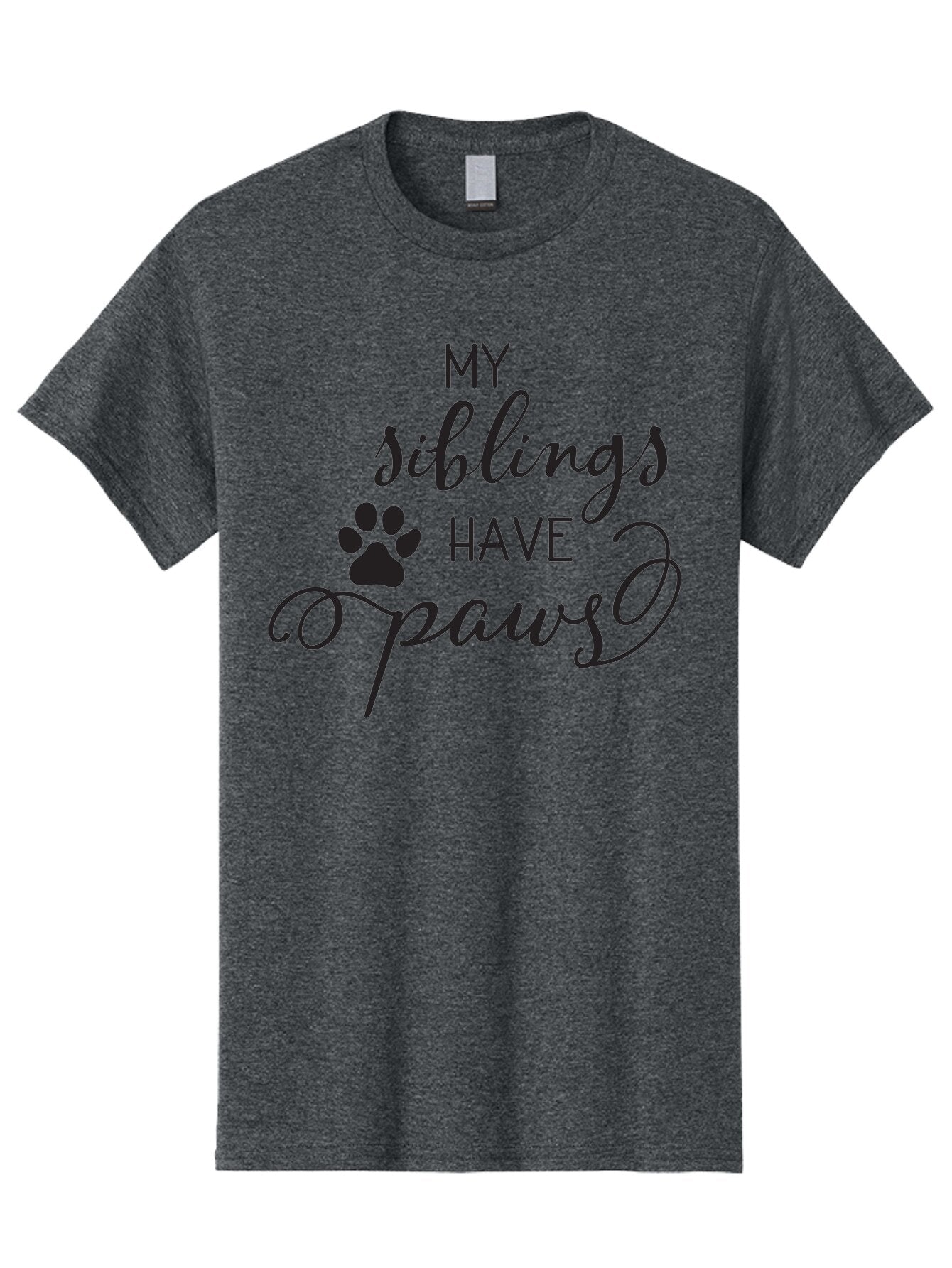 My-Siblings-Have-Paws Men'S Graphic Tee, 100% Cotton, Comfortable Casual Summer Wear, Machine Washable, Sibling Love, Pet Owners, Dog Lovers, Funny Quote, Playful Design, Animal Theme, Paw Print, Unique Gift, Pet Siblings Aad047 3