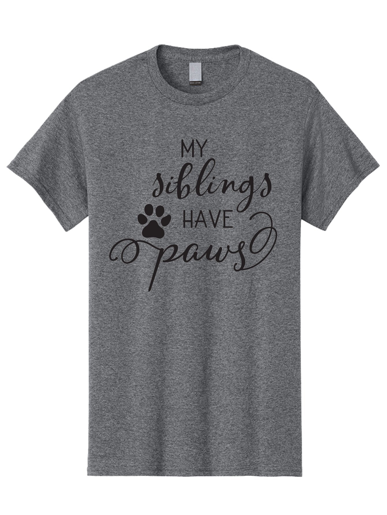 My-Siblings-Have-Paws Men'S Graphic Tee, 100% Cotton, Comfortable Casual Summer Wear, Machine Washable, Sibling Love, Pet Owners, Dog Lovers, Funny Quote, Playful Design, Animal Theme, Paw Print, Unique Gift, Pet Siblings Aad047 11