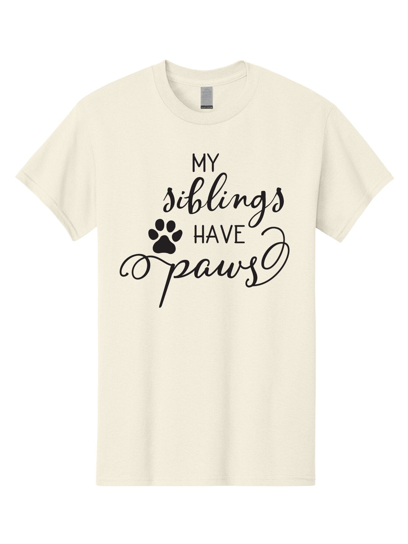 My-Siblings-Have-Paws Men'S Graphic Tee, 100% Cotton, Comfortable Casual Summer Wear, Machine Washable, Sibling Love, Pet Owners, Dog Lovers, Funny Quote, Playful Design, Animal Theme, Paw Print, Unique Gift, Pet Siblings Aad047 10