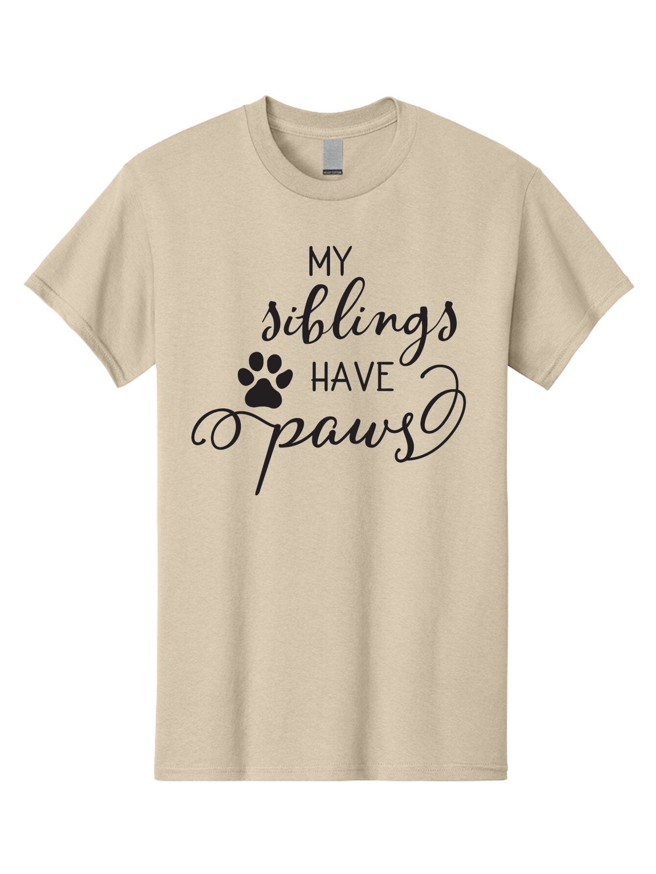 My-Siblings-Have-Paws Men'S Graphic Tee, 100% Cotton, Comfortable Casual Summer Wear, Machine Washable, Sibling Love, Pet Owners, Dog Lovers, Funny Quote, Playful Design, Animal Theme, Paw Print, Unique Gift, Pet Siblings Aad047 15