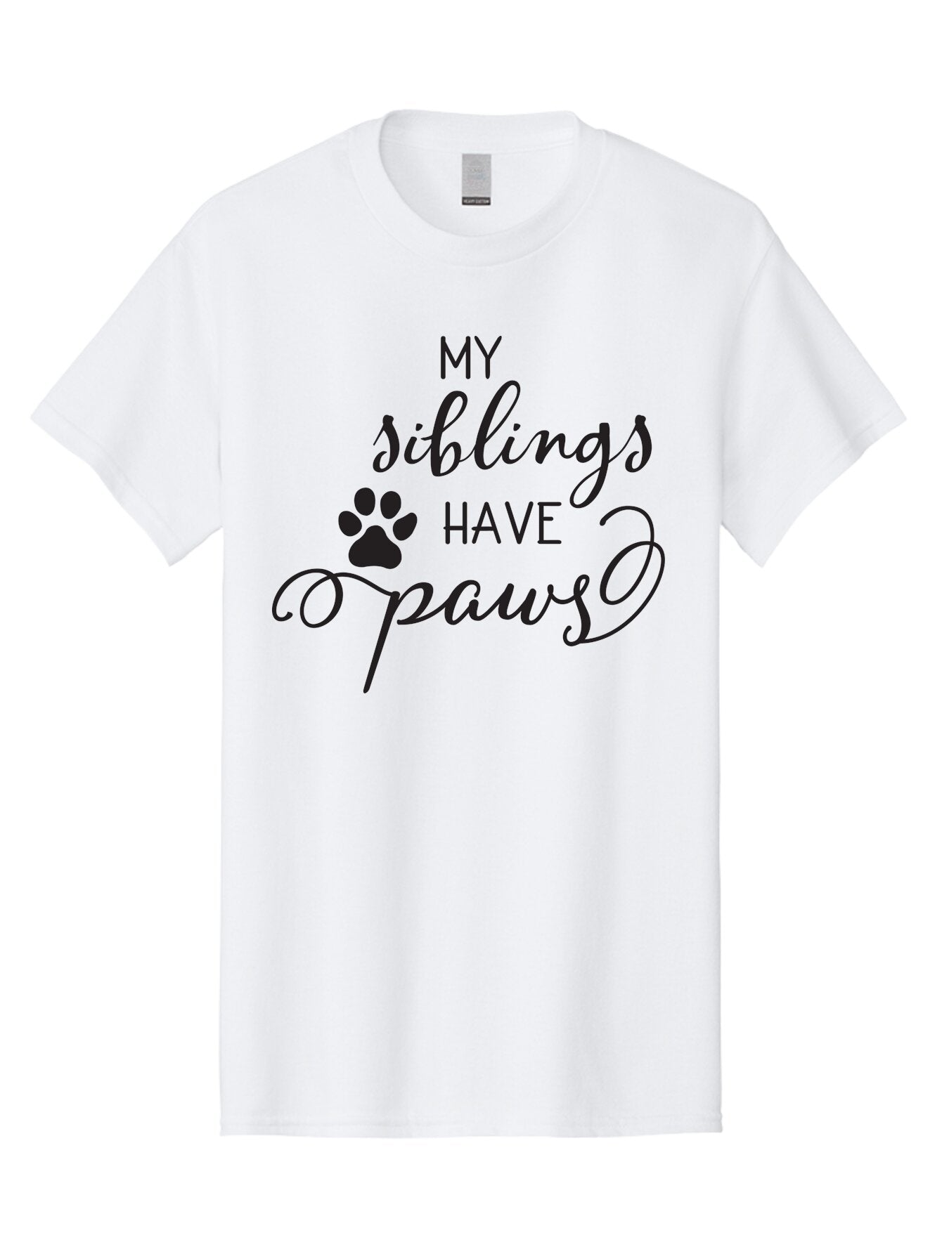 My-Siblings-Have-Paws Men'S Graphic Tee, 100% Cotton, Comfortable Casual Summer Wear, Machine Washable, Sibling Love, Pet Owners, Dog Lovers, Funny Quote, Playful Design, Animal Theme, Paw Print, Unique Gift, Pet Siblings Aad047 14