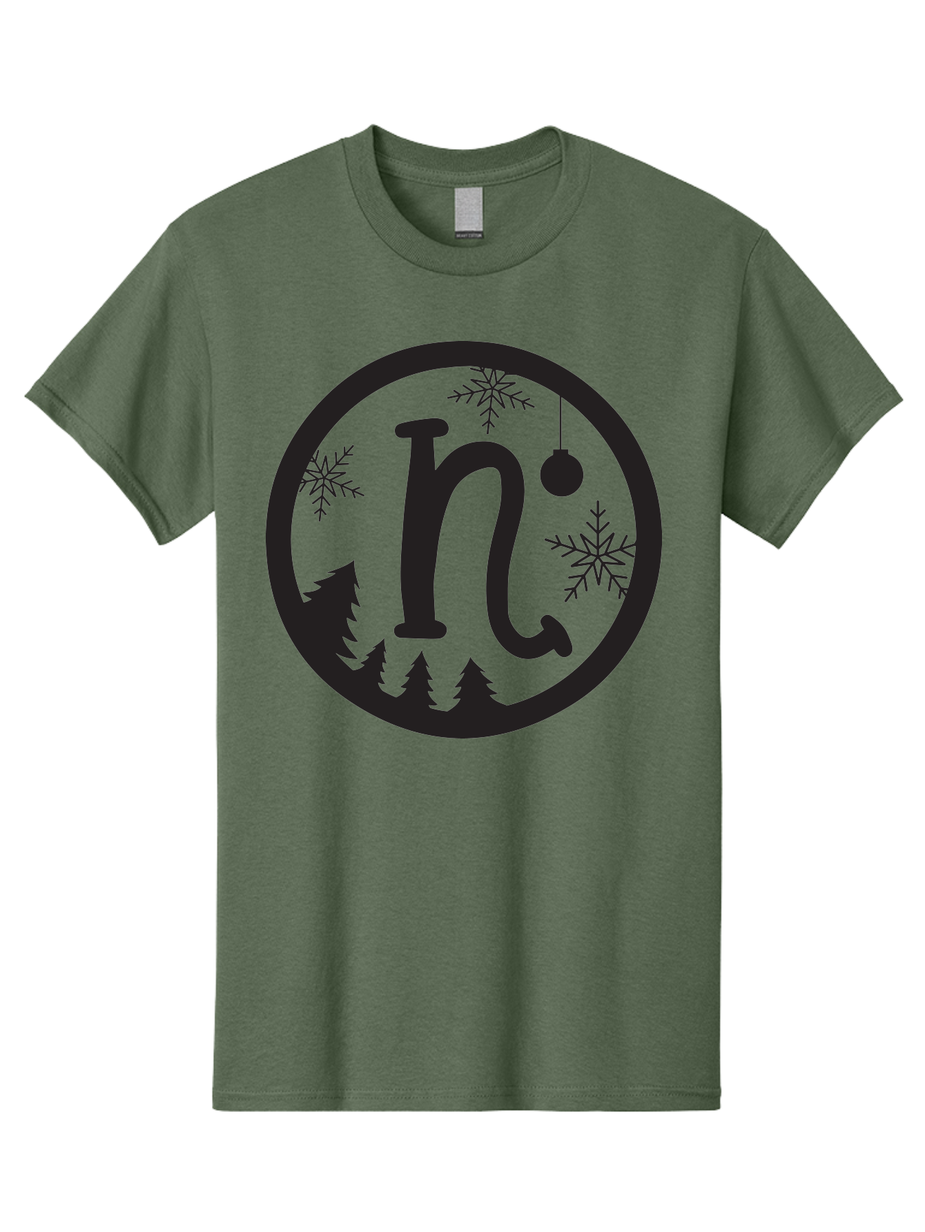N Men'S Graphic Tee, 100% Cotton, Comfortable Casual Summer Wear, Machine Washable, Winter Wonderland, Snowflakes, Christmas Ornament, Pine Trees, Festive Decor, Holiday Theme, Winter Season Aad049 27
