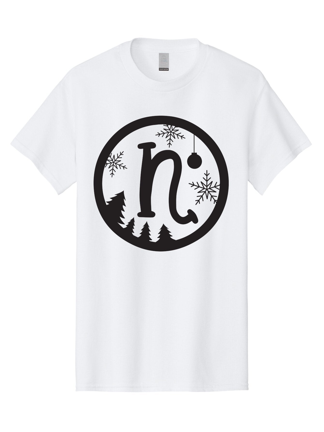 N Men'S Graphic Tee, 100% Cotton, Comfortable Casual Summer Wear, Machine Washable, Winter Wonderland, Snowflakes, Christmas Ornament, Pine Trees, Festive Decor, Holiday Theme, Winter Season Aad049 13