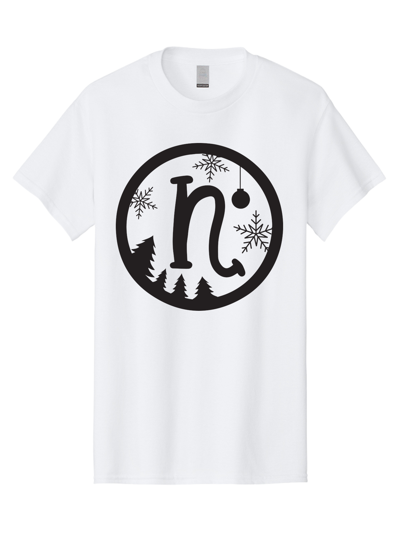 N Men'S Graphic Tee, 100% Cotton, Comfortable Casual Summer Wear, Machine Washable, Winter Wonderland, Snowflakes, Christmas Ornament, Pine Trees, Festive Decor, Holiday Theme, Winter Season Aad049 29