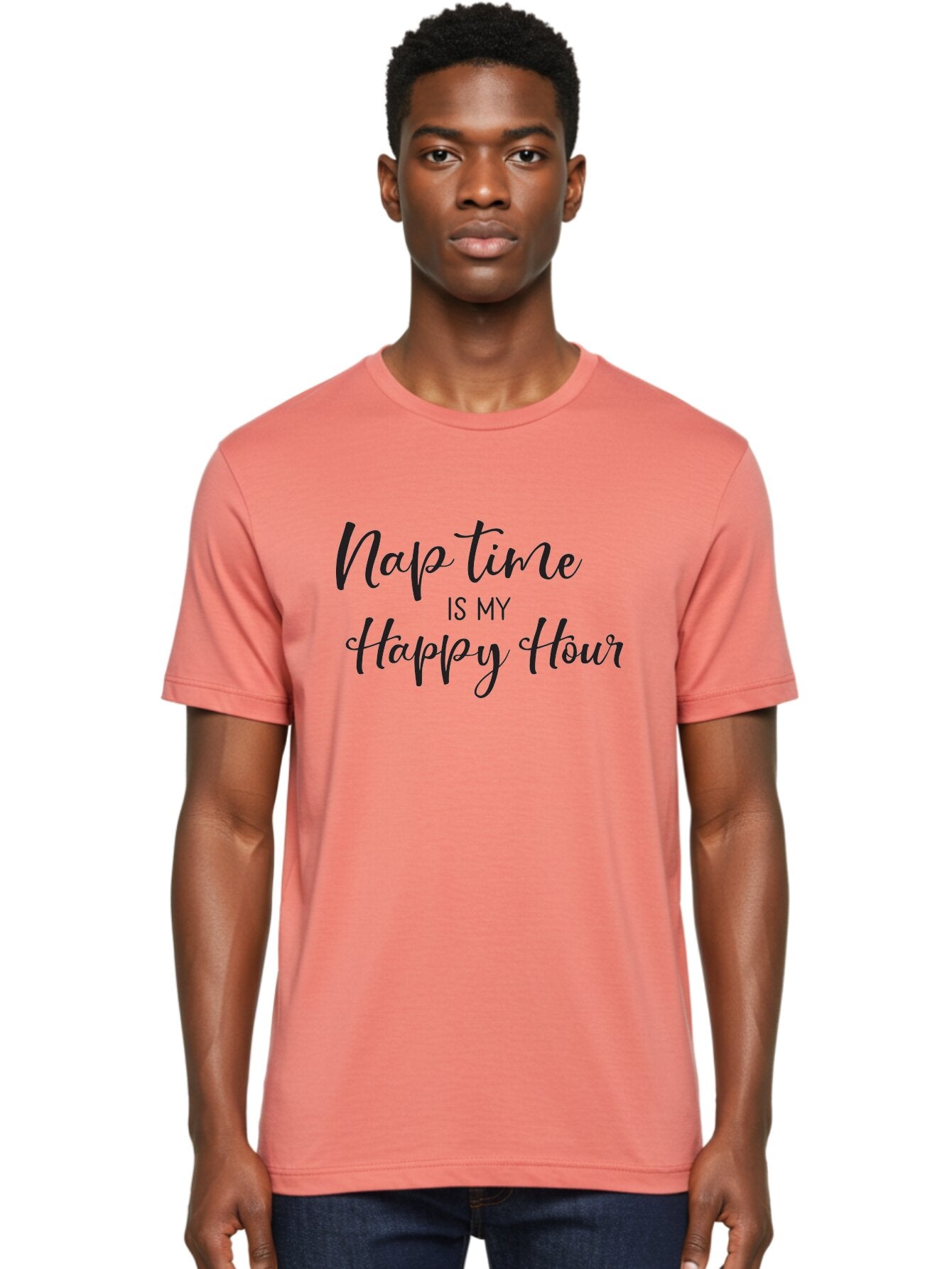 Nap-Time-Is-My-Happy-Hour Men'S Graphic Tee, 100% Cotton, Comfortable Casual Summer Wear, Machine Washable, Nap Time, Happy Hour, Relaxation, Sleep, Calmness, Self Care, Me Time, Peaceful Moments, Stress Relief Aad050 19