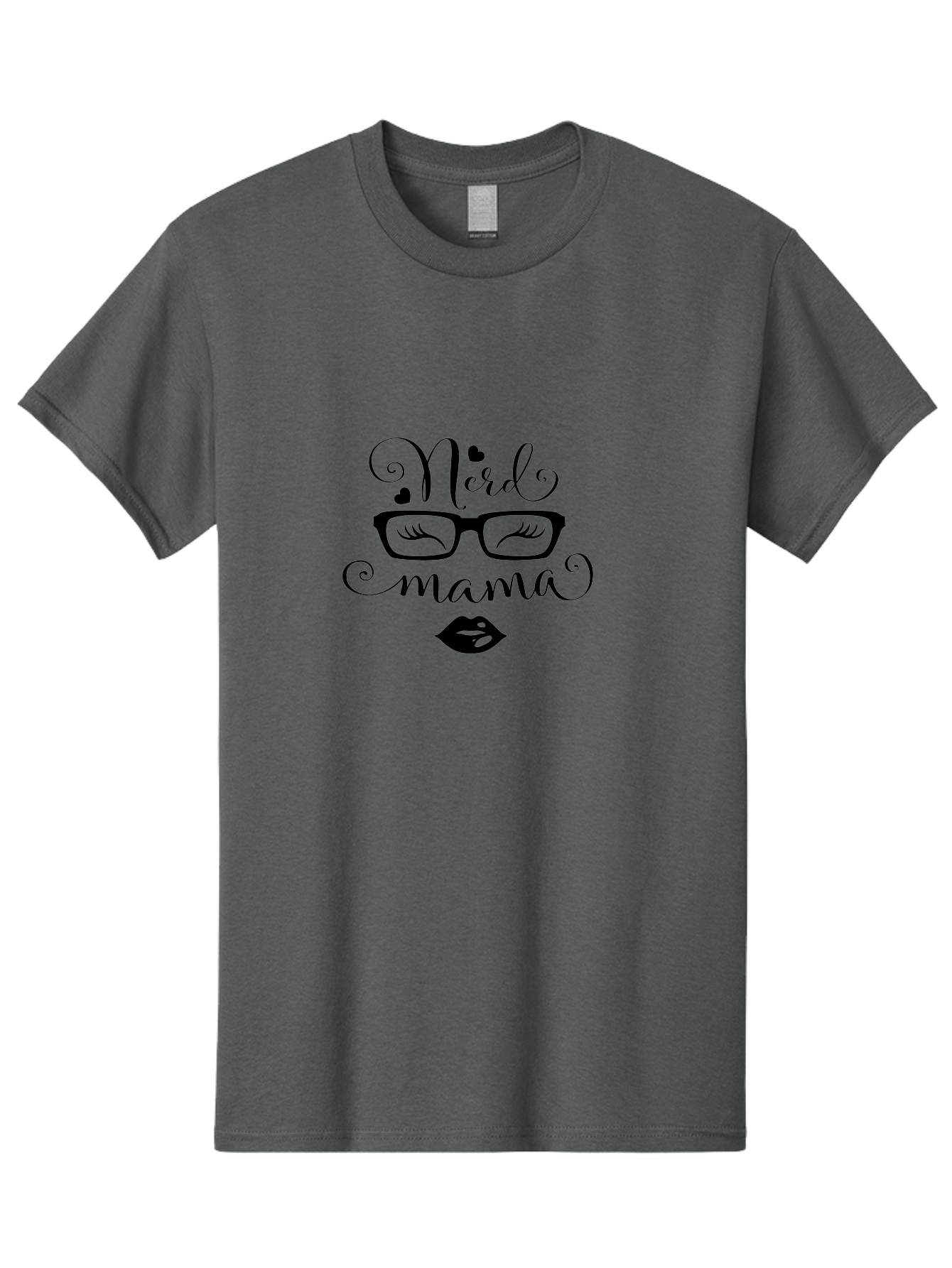 Nerd-Mama Men'S Graphic Tee, 100% Cotton, Comfortable Casual Summer Wear, Machine Washable, Nerd Mama, Glasses With Eyelashes, Lips, Cute Typography, Quirky Mom, Nerdy Humor, Fun Design, Geeky Style, Mom Quotes Aad051 9