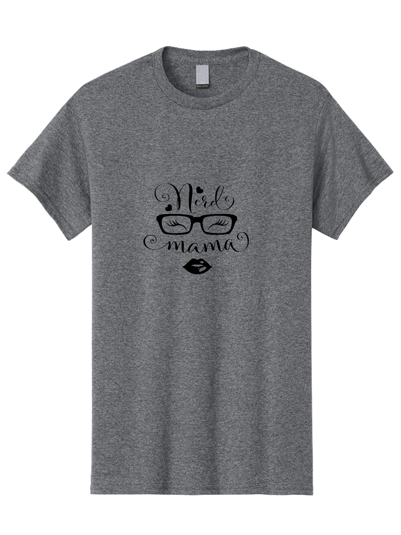 Nerd-Mama Men'S Graphic Tee, 100% Cotton, Comfortable Casual Summer Wear, Machine Washable, Nerd Mama, Glasses With Eyelashes, Lips, Cute Typography, Quirky Mom, Nerdy Humor, Fun Design, Geeky Style, Mom Quotes Aad051 21