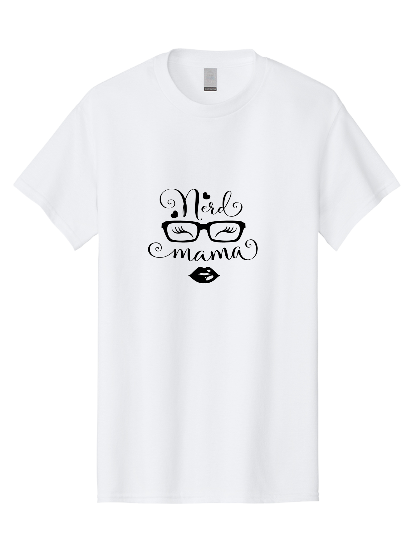 Nerd-Mama Men'S Graphic Tee, 100% Cotton, Comfortable Casual Summer Wear, Machine Washable, Nerd Mama, Glasses With Eyelashes, Lips, Cute Typography, Quirky Mom, Nerdy Humor, Fun Design, Geeky Style, Mom Quotes Aad051 13