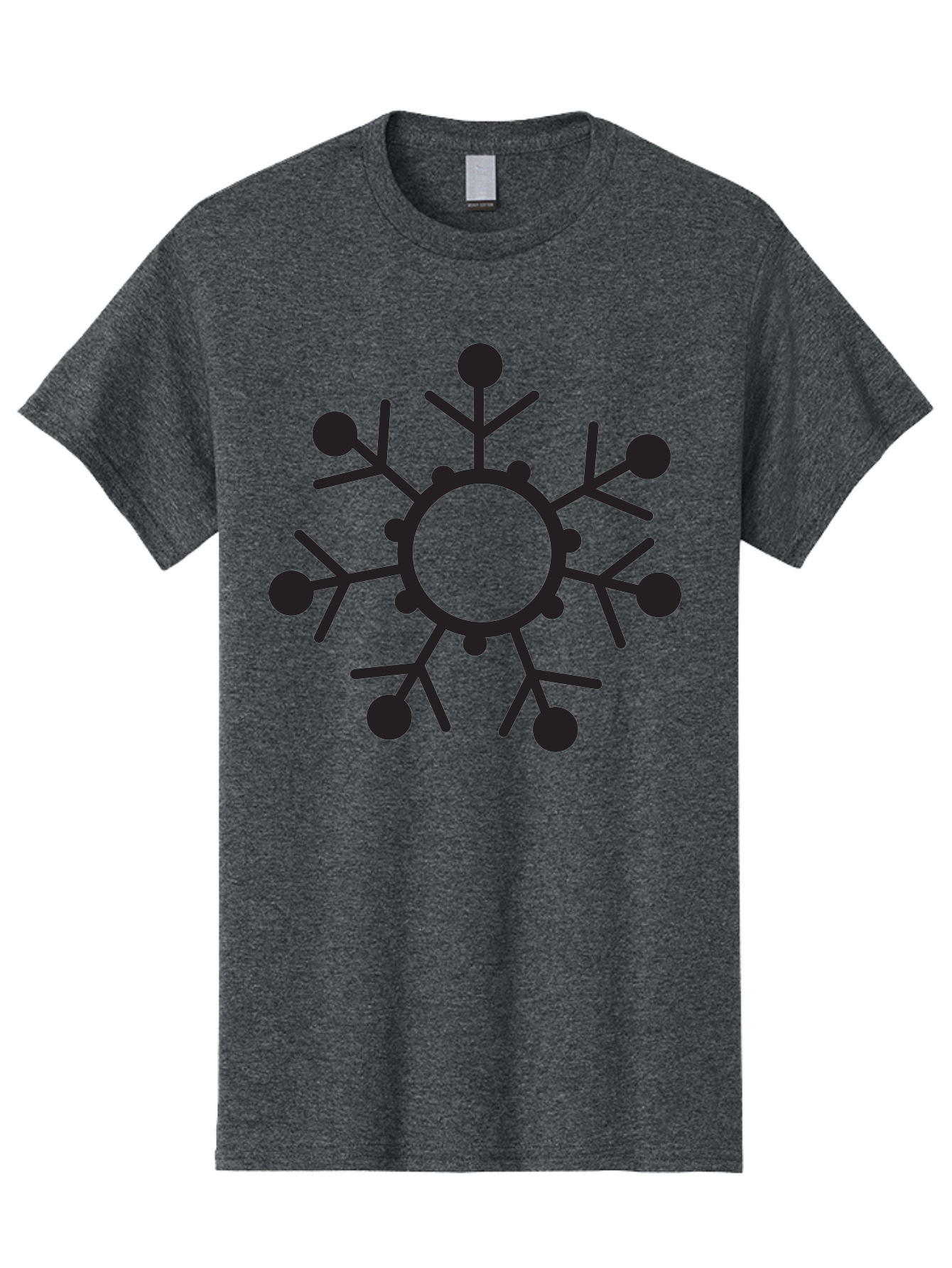 Network-Diagram Men'S Graphic Tee, 100% Cotton, Comfortable Casual Summer Wear, Machine Washable, Black Snowflake Icon, Winter Symbol, Frosty Design, Cold Weather, Snow Decoration, Stylized Snowflake, Minimalist Art, Seasonal Graphic Aad053 9