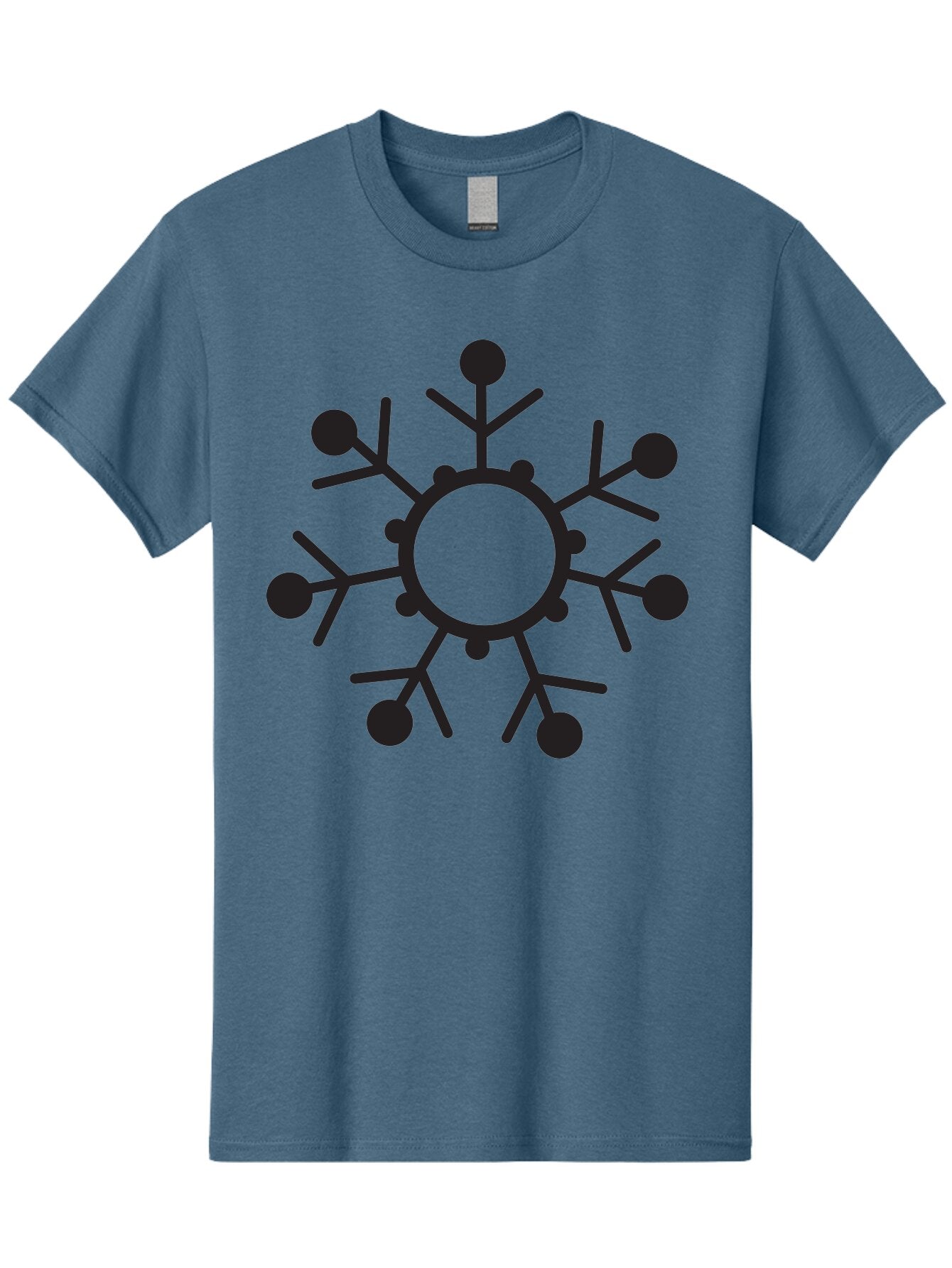 Network-Diagram Men'S Graphic Tee, 100% Cotton, Comfortable Casual Summer Wear, Machine Washable, Black Snowflake Icon, Winter Symbol, Frosty Design, Cold Weather, Snow Decoration, Stylized Snowflake, Minimalist Art, Seasonal Graphic Aad053 6
