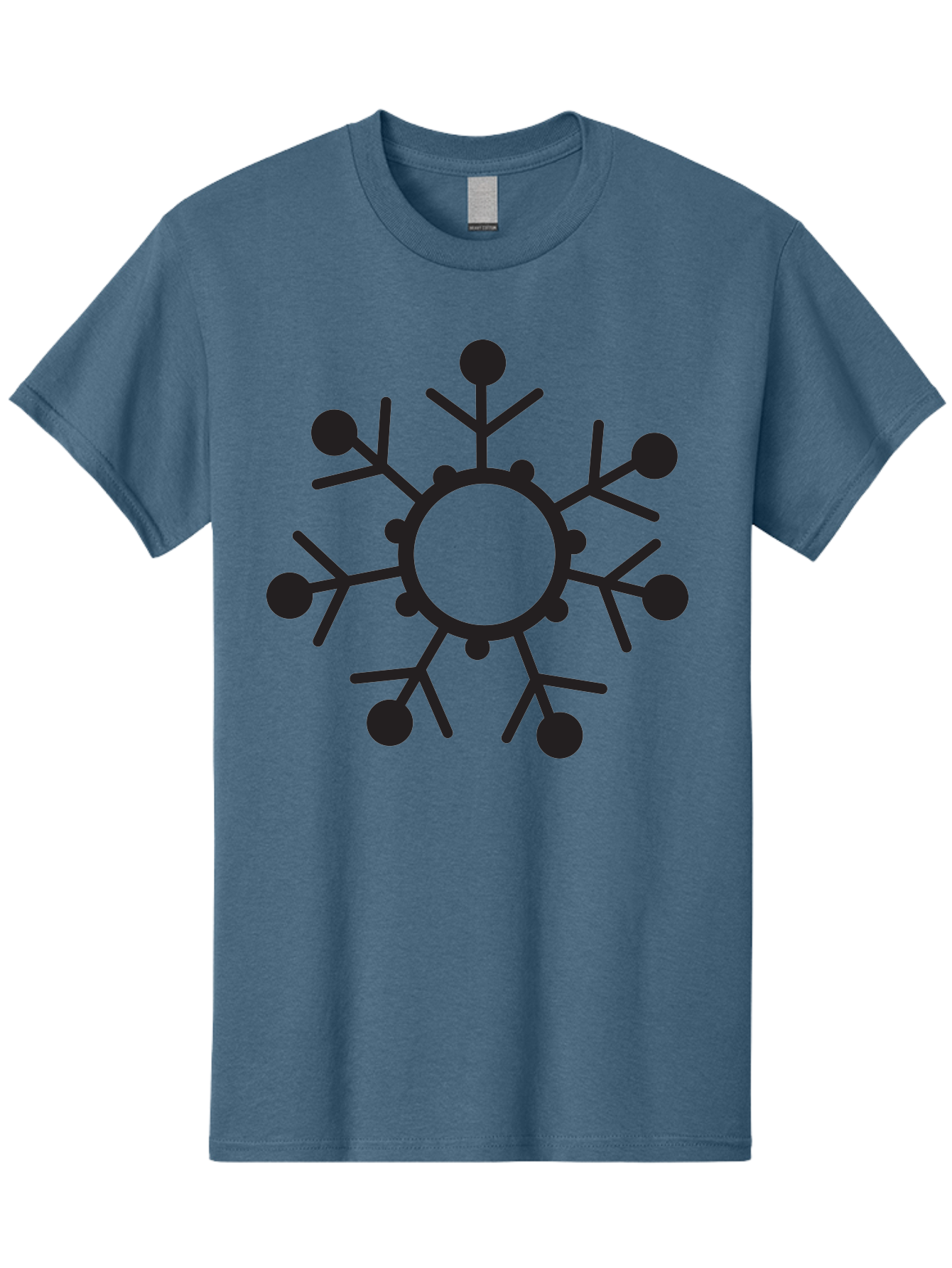 Network-Diagram Men'S Graphic Tee, 100% Cotton, Comfortable Casual Summer Wear, Machine Washable, Black Snowflake Icon, Winter Symbol, Frosty Design, Cold Weather, Snow Decoration, Stylized Snowflake, Minimalist Art, Seasonal Graphic Aad053 13