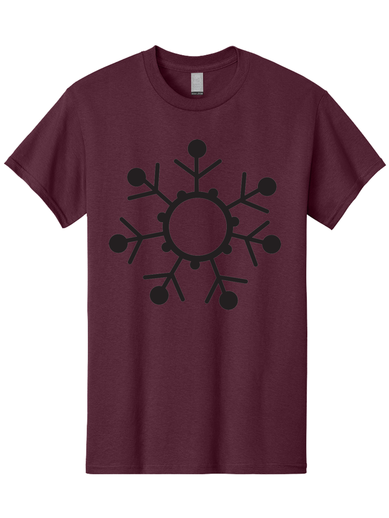 Network-Diagram Men'S Graphic Tee, 100% Cotton, Comfortable Casual Summer Wear, Machine Washable, Black Snowflake Icon, Winter Symbol, Frosty Design, Cold Weather, Snow Decoration, Stylized Snowflake, Minimalist Art, Seasonal Graphic Aad053 29