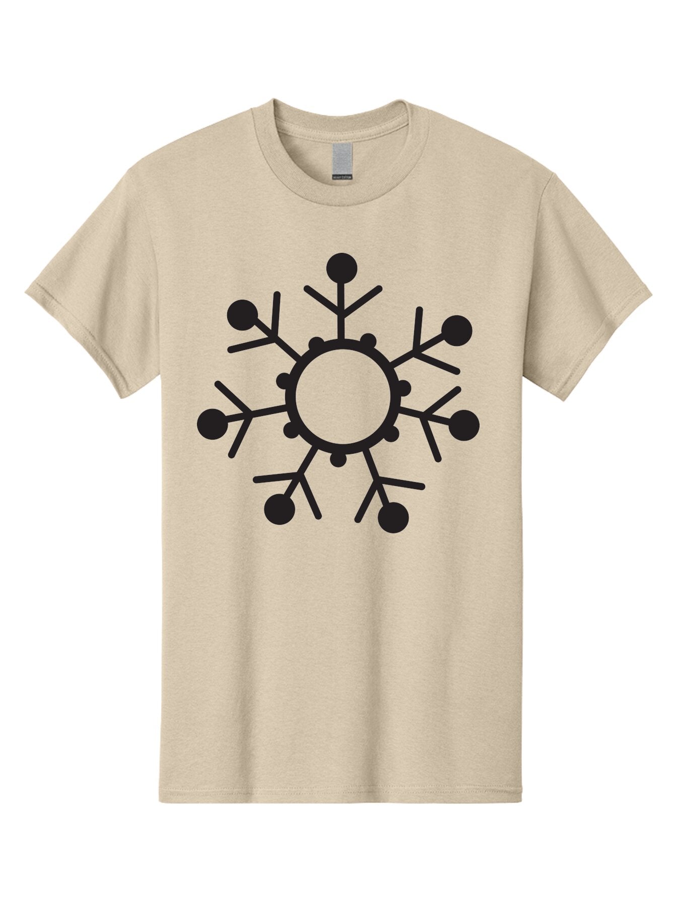 Network-Diagram Men'S Graphic Tee, 100% Cotton, Comfortable Casual Summer Wear, Machine Washable, Black Snowflake Icon, Winter Symbol, Frosty Design, Cold Weather, Snow Decoration, Stylized Snowflake, Minimalist Art, Seasonal Graphic Aad053 12