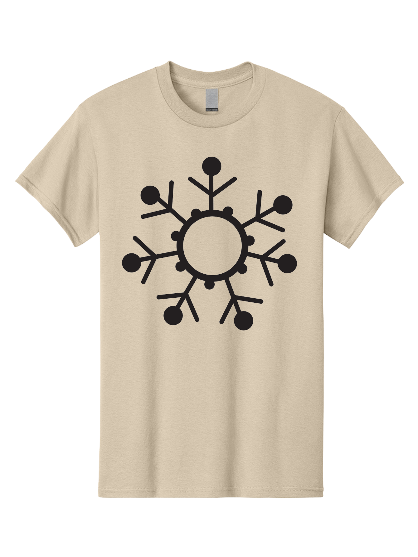 Network-Diagram Men'S Graphic Tee, 100% Cotton, Comfortable Casual Summer Wear, Machine Washable, Black Snowflake Icon, Winter Symbol, Frosty Design, Cold Weather, Snow Decoration, Stylized Snowflake, Minimalist Art, Seasonal Graphic Aad053 5