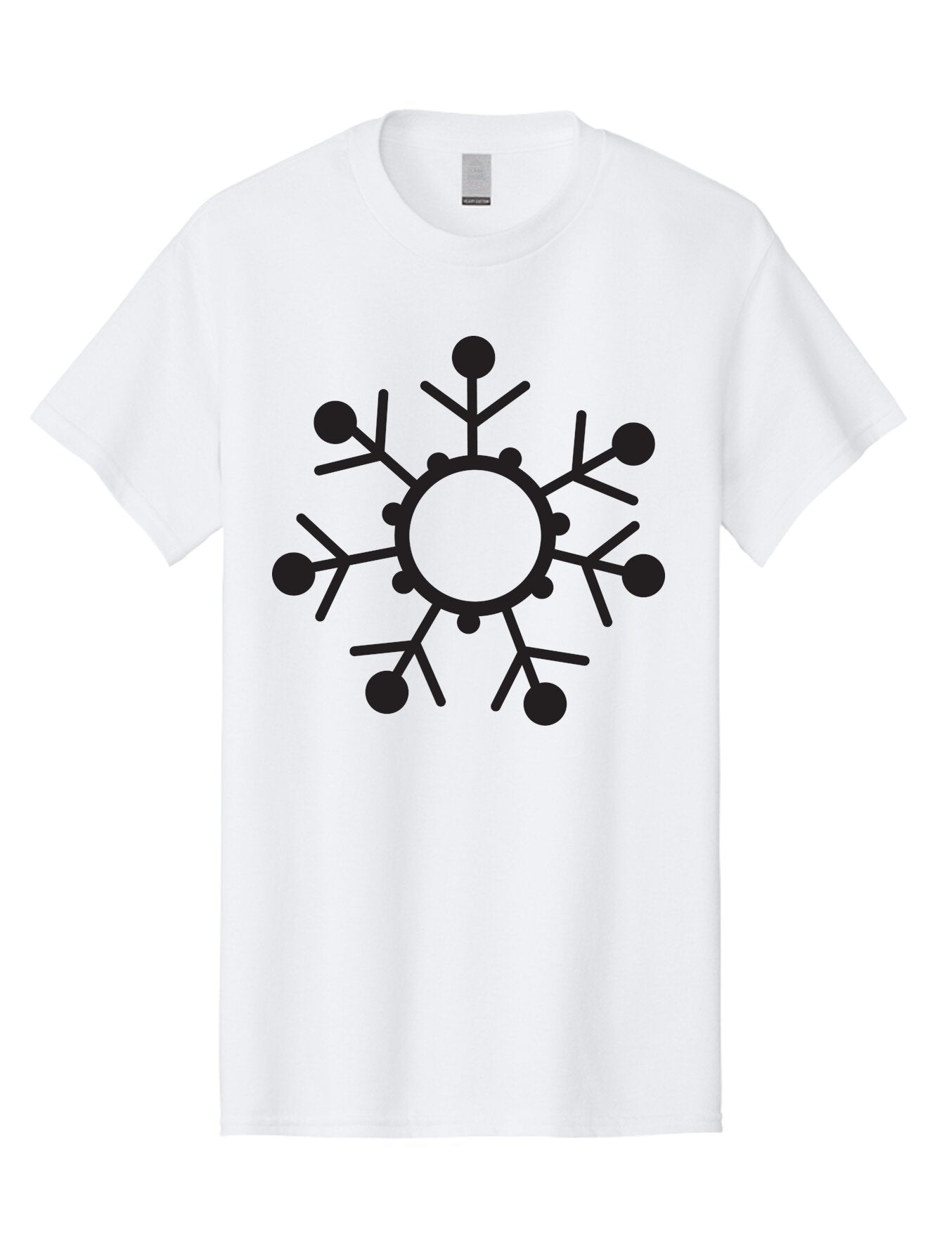 Network-Diagram Men'S Graphic Tee, 100% Cotton, Comfortable Casual Summer Wear, Machine Washable, Black Snowflake Icon, Winter Symbol, Frosty Design, Cold Weather, Snow Decoration, Stylized Snowflake, Minimalist Art, Seasonal Graphic Aad053 7