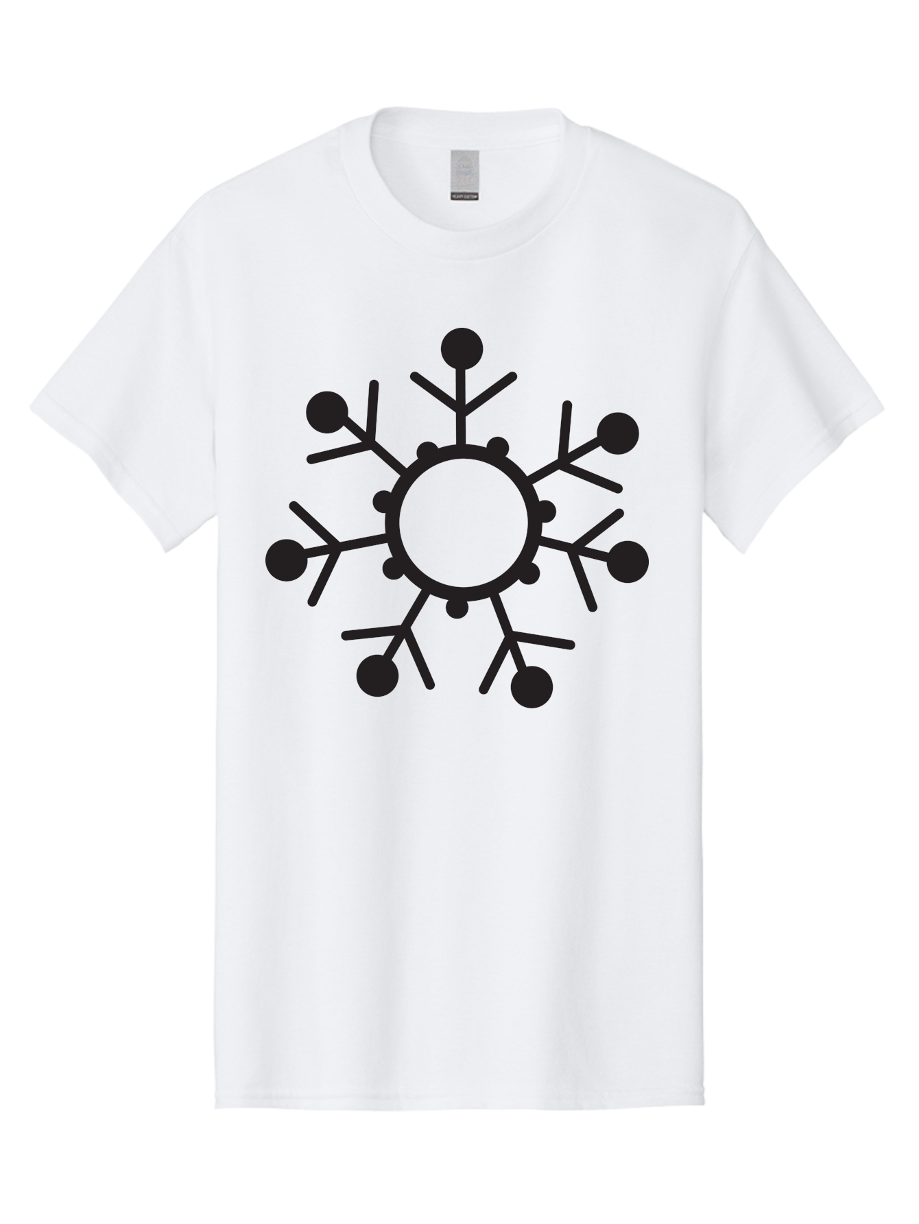 Network-Diagram Men'S Graphic Tee, 100% Cotton, Comfortable Casual Summer Wear, Machine Washable, Black Snowflake Icon, Winter Symbol, Frosty Design, Cold Weather, Snow Decoration, Stylized Snowflake, Minimalist Art, Seasonal Graphic Aad053 25