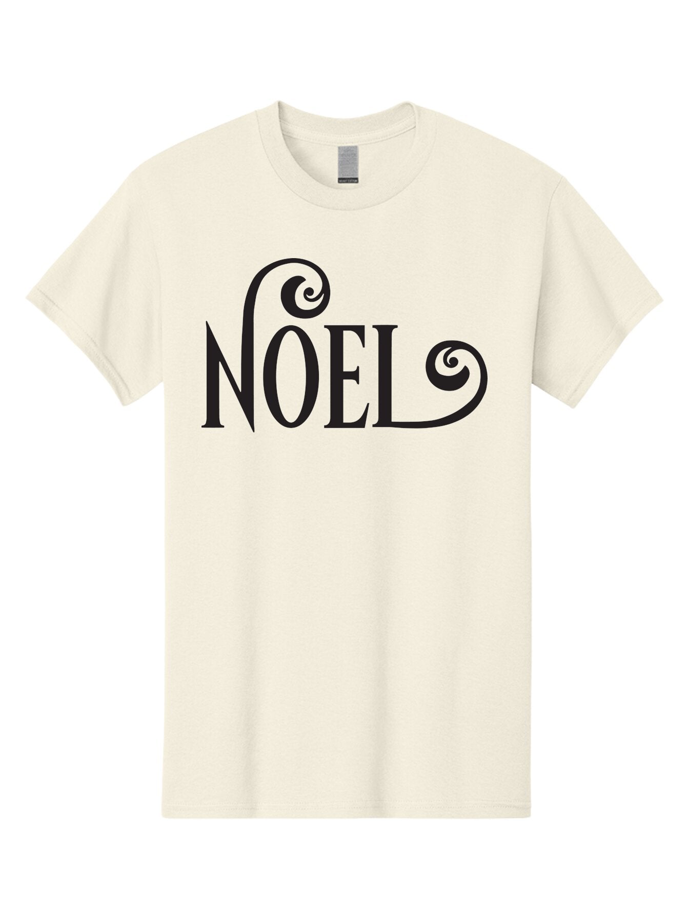 Noel-1 Men'S Graphic Tee, 100% Cotton, Comfortable Casual Summer Wear, Machine Washable, Christmas Greeting, Holiday Card, Festive Design, Elegant Typography, Black Text, Decorative Swirls, Christmas Theme, Winter Holiday, Season'S Greetings Aad056 5