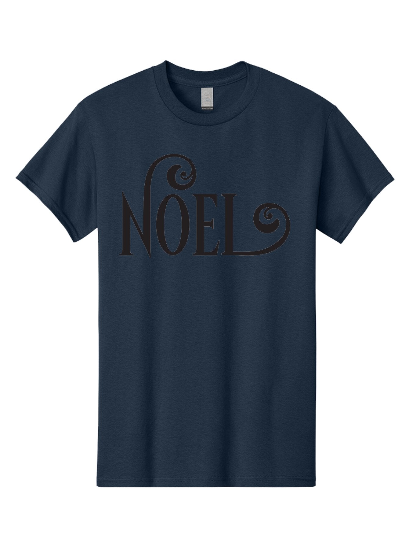 Noel-1 Men'S Graphic Tee, 100% Cotton, Comfortable Casual Summer Wear, Machine Washable, Christmas Greeting, Holiday Card, Festive Design, Elegant Typography, Black Text, Decorative Swirls, Christmas Theme, Winter Holiday, Season'S Greetings Aad056 4