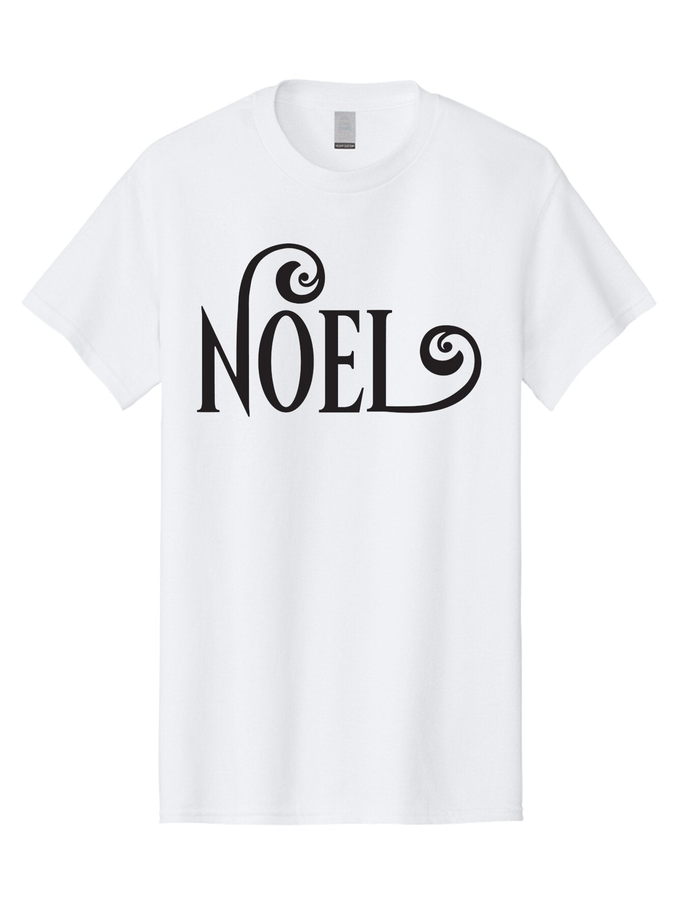 Noel-1 Men'S Graphic Tee, 100% Cotton, Comfortable Casual Summer Wear, Machine Washable, Christmas Greeting, Holiday Card, Festive Design, Elegant Typography, Black Text, Decorative Swirls, Christmas Theme, Winter Holiday, Season'S Greetings Aad056