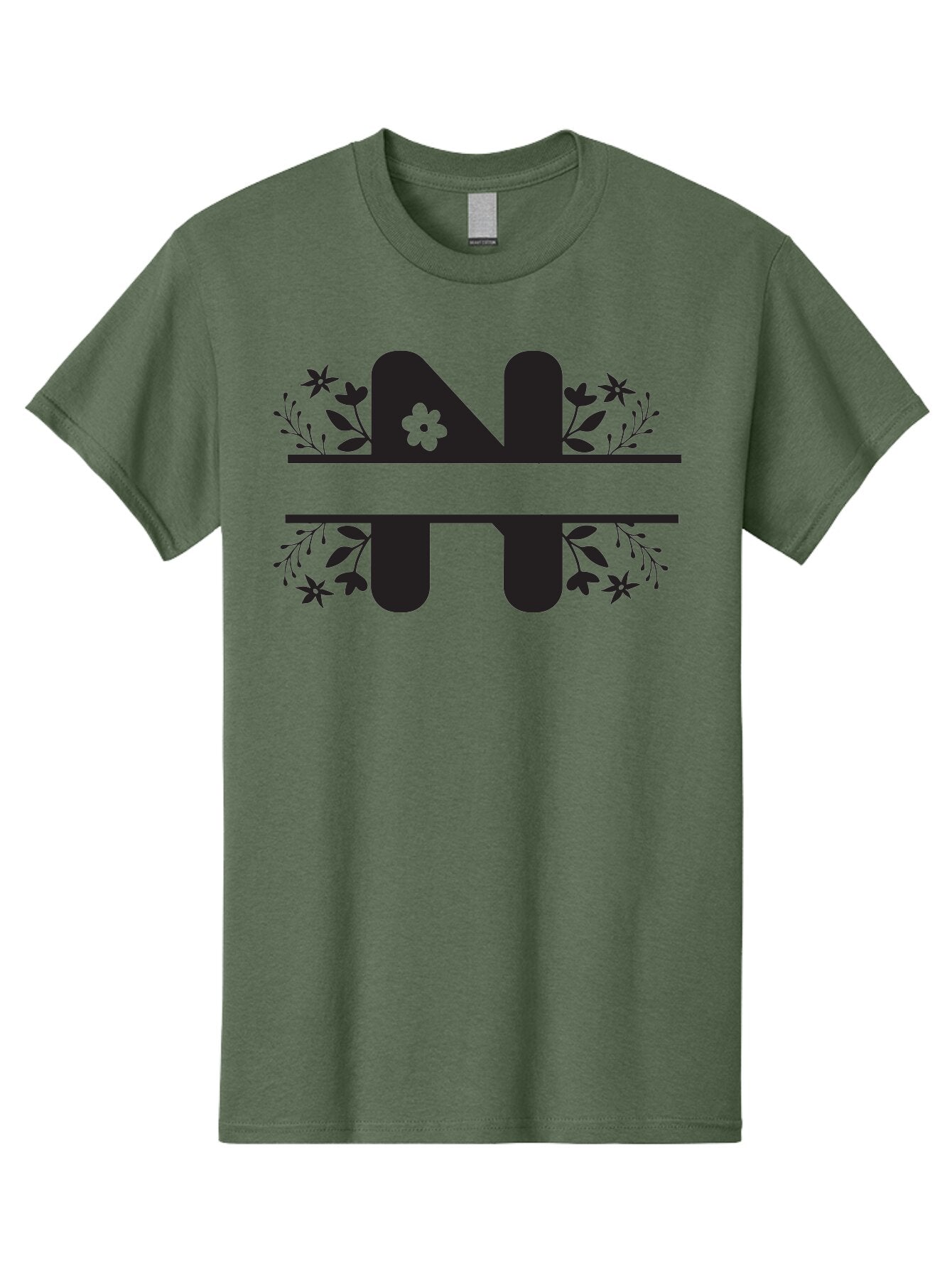 Nt-Logo Men'S Graphic Tee, 100% Cotton, Comfortable Casual Summer Wear, Machine Washable, Stylish Alphabet, Floral Design, Artistic Typography, Decorative Lettering, Elegant Font Style, Creative Graphics, Floral Motifs, Bold Typography, Aad061 3