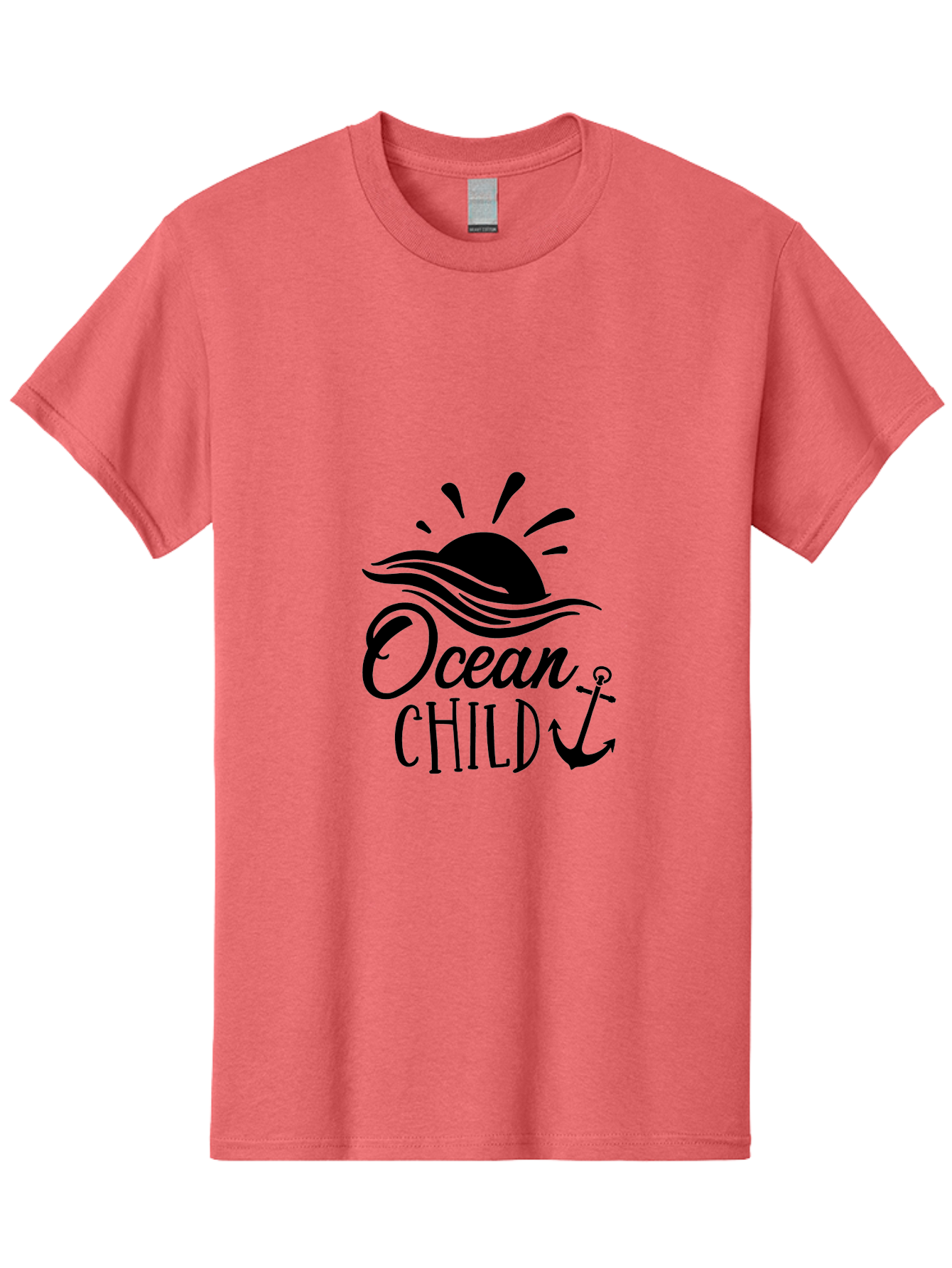 Ocean-Child Men'S Graphic Tee, 100% Cotton, Comfortable Casual Summer Wear, Machine Washable, Ocean Child, Nautical Theme, Ocean Waves, Setting Sun, Anchor Symbol, Beach Vibes, Ocean Lover Gifts, Sea Inspiration, Coastal Elements Aad062 27