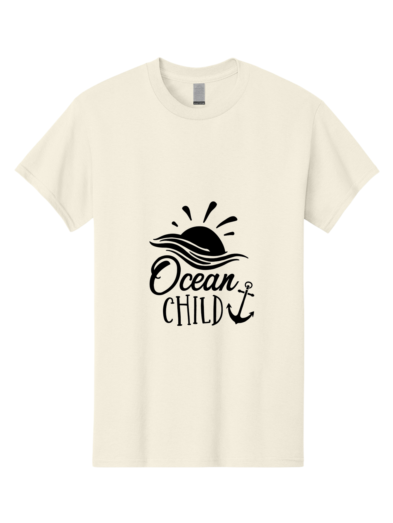 Ocean-Child Men'S Graphic Tee, 100% Cotton, Comfortable Casual Summer Wear, Machine Washable, Ocean Child, Nautical Theme, Ocean Waves, Setting Sun, Anchor Symbol, Beach Vibes, Ocean Lover Gifts, Sea Inspiration, Coastal Elements Aad062 17